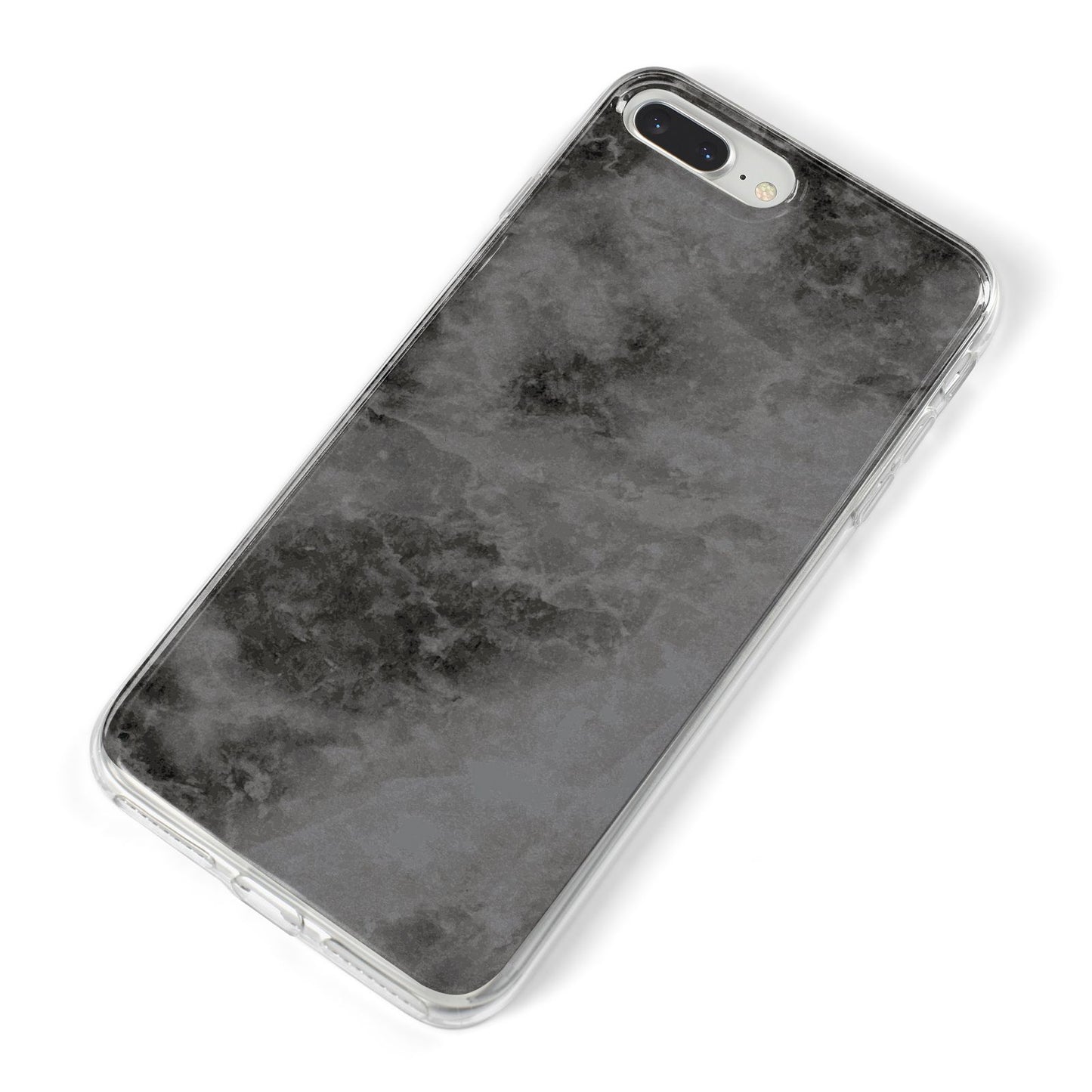 Faux Marble Grey Black iPhone 8 Plus Bumper Case on Silver iPhone Alternative Image
