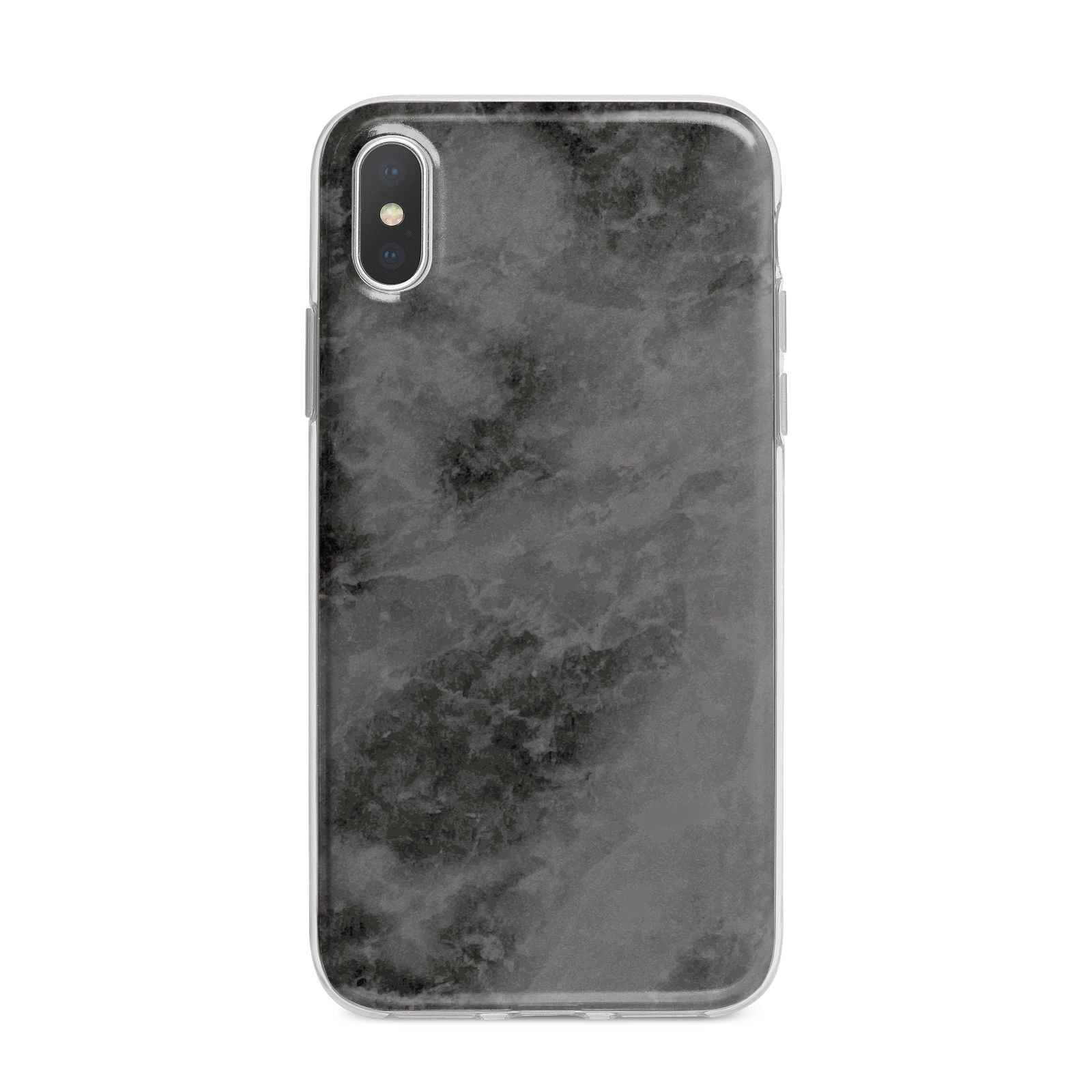Faux Marble Grey Black iPhone X Bumper Case on Silver iPhone Alternative Image 1