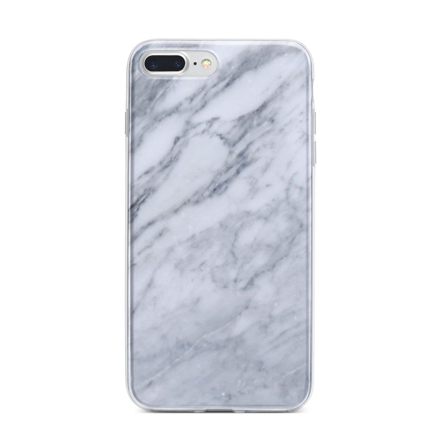 Faux Marble Italian Grey iPhone 7 Plus Bumper Case on Silver iPhone