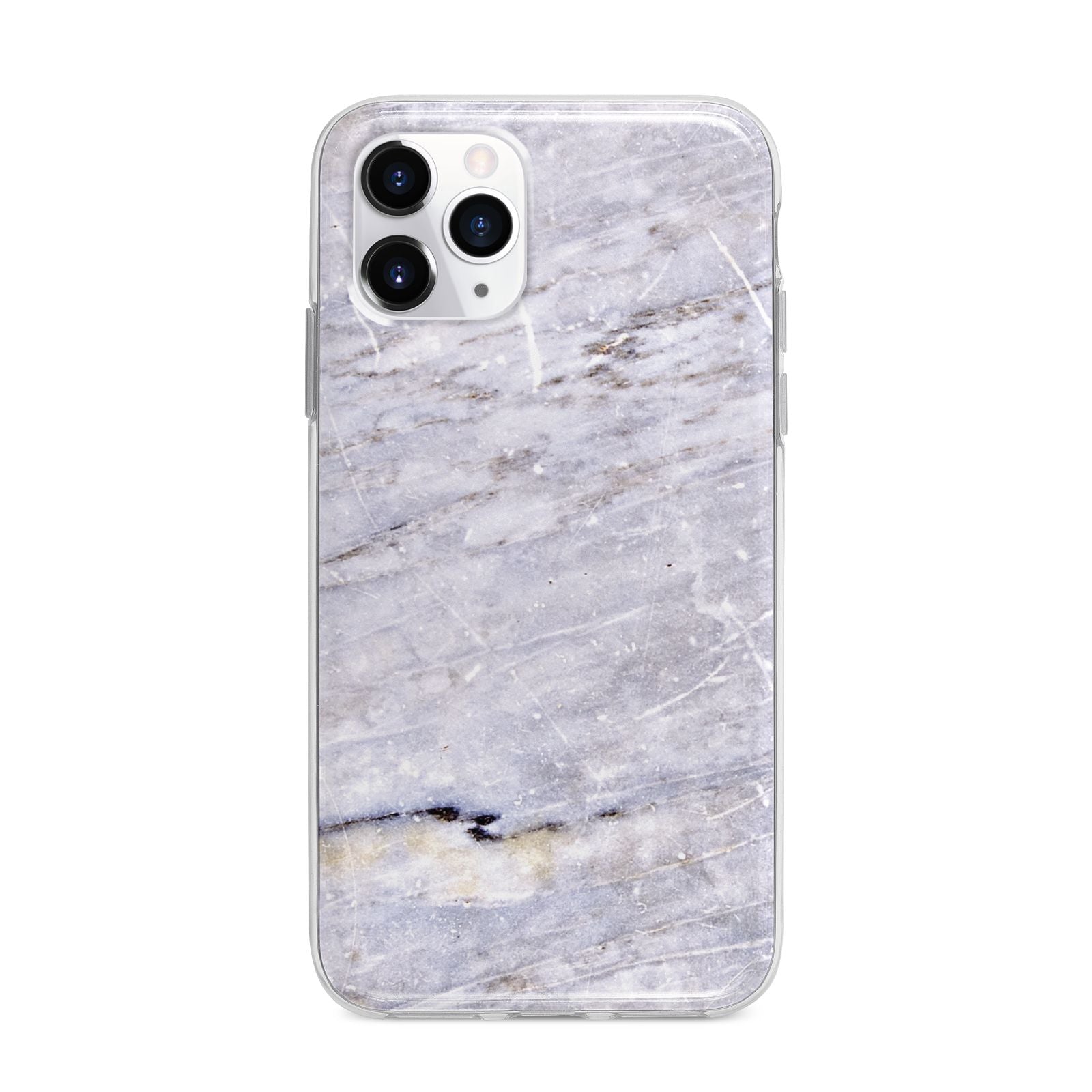 Faux Marble Mid Grey Apple iPhone 11 Pro Max in Silver with Bumper Case