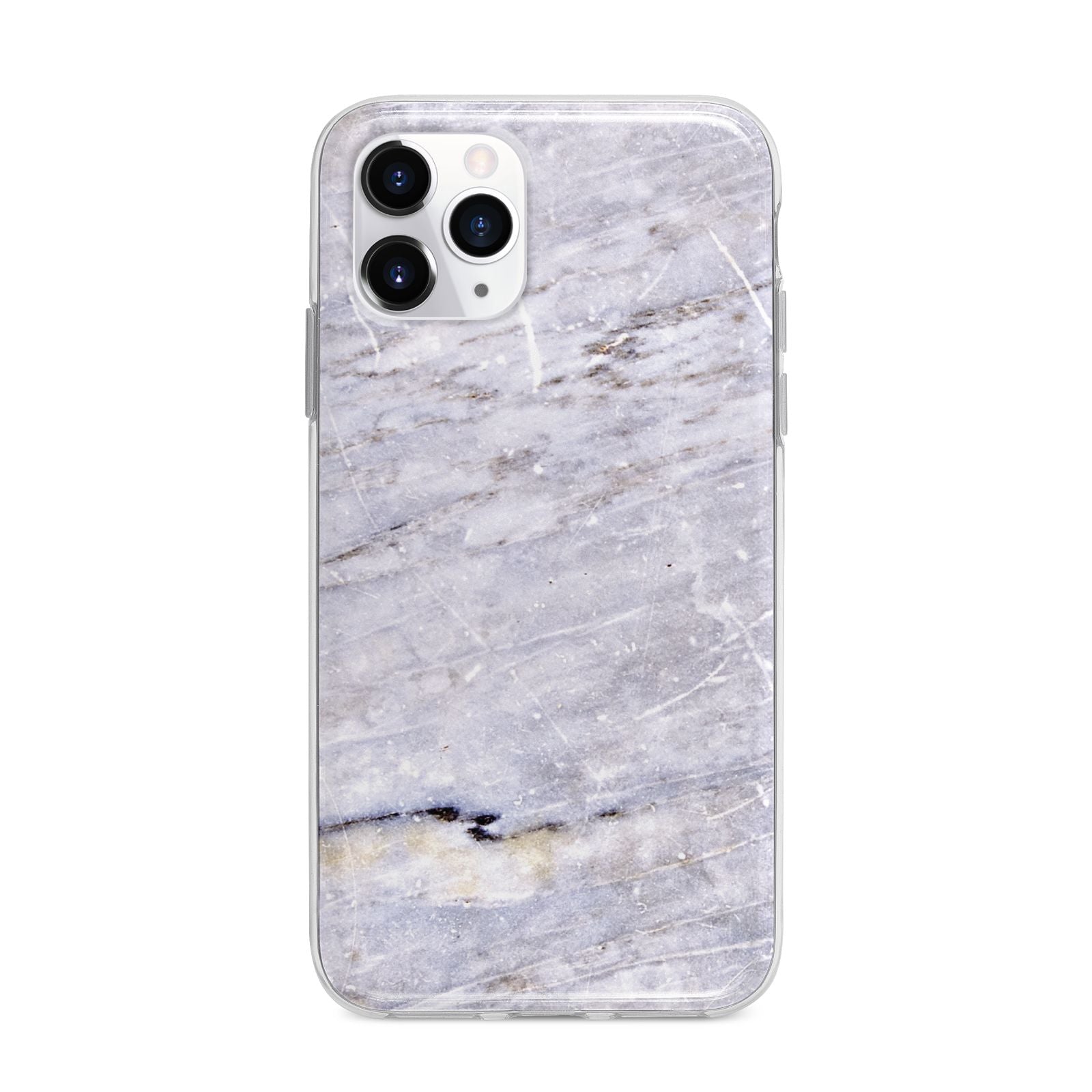 Faux Marble Mid Grey Apple iPhone 11 Pro in Silver with Bumper Case