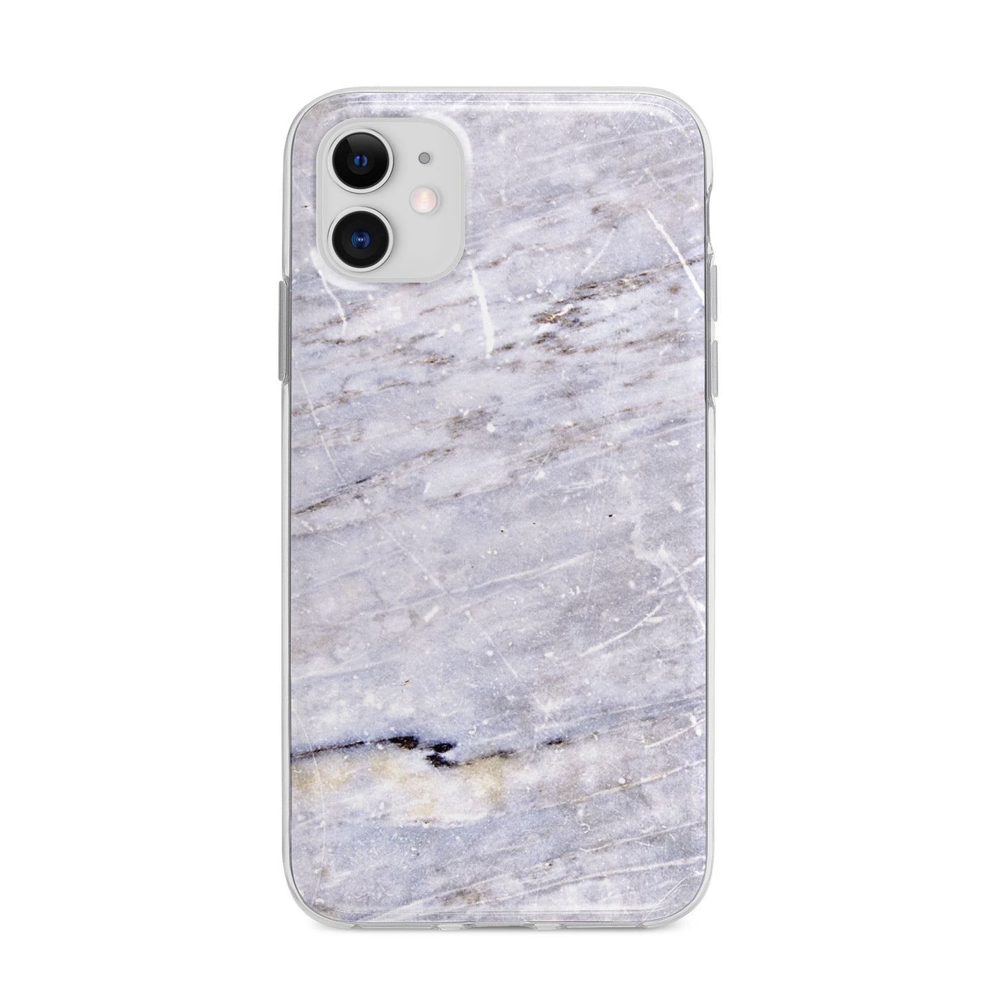 Faux Marble Mid Grey Apple iPhone 11 in White with Bumper Case