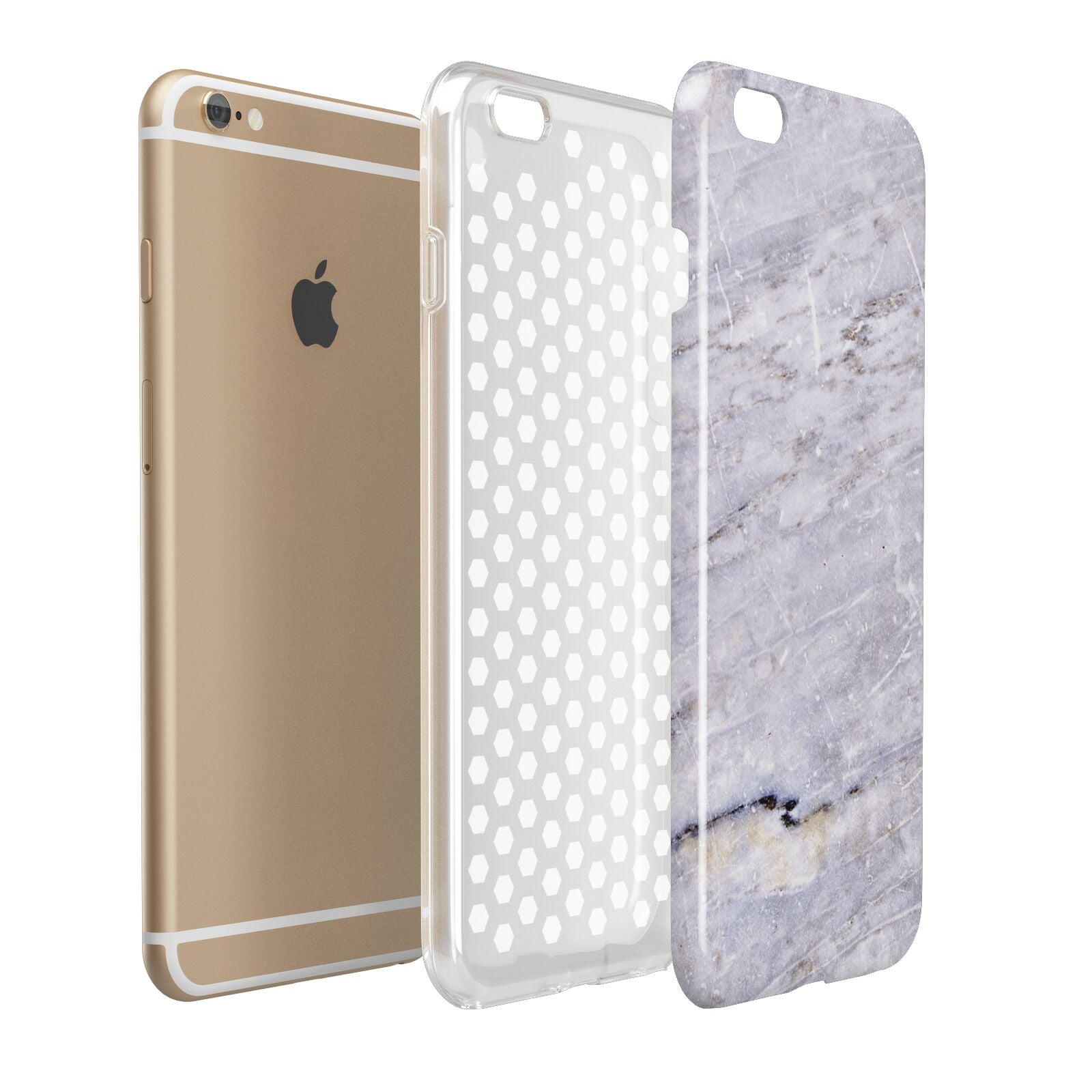 Faux Marble Mid Grey Apple iPhone 6 Plus 3D Tough Case Expand Detail Image