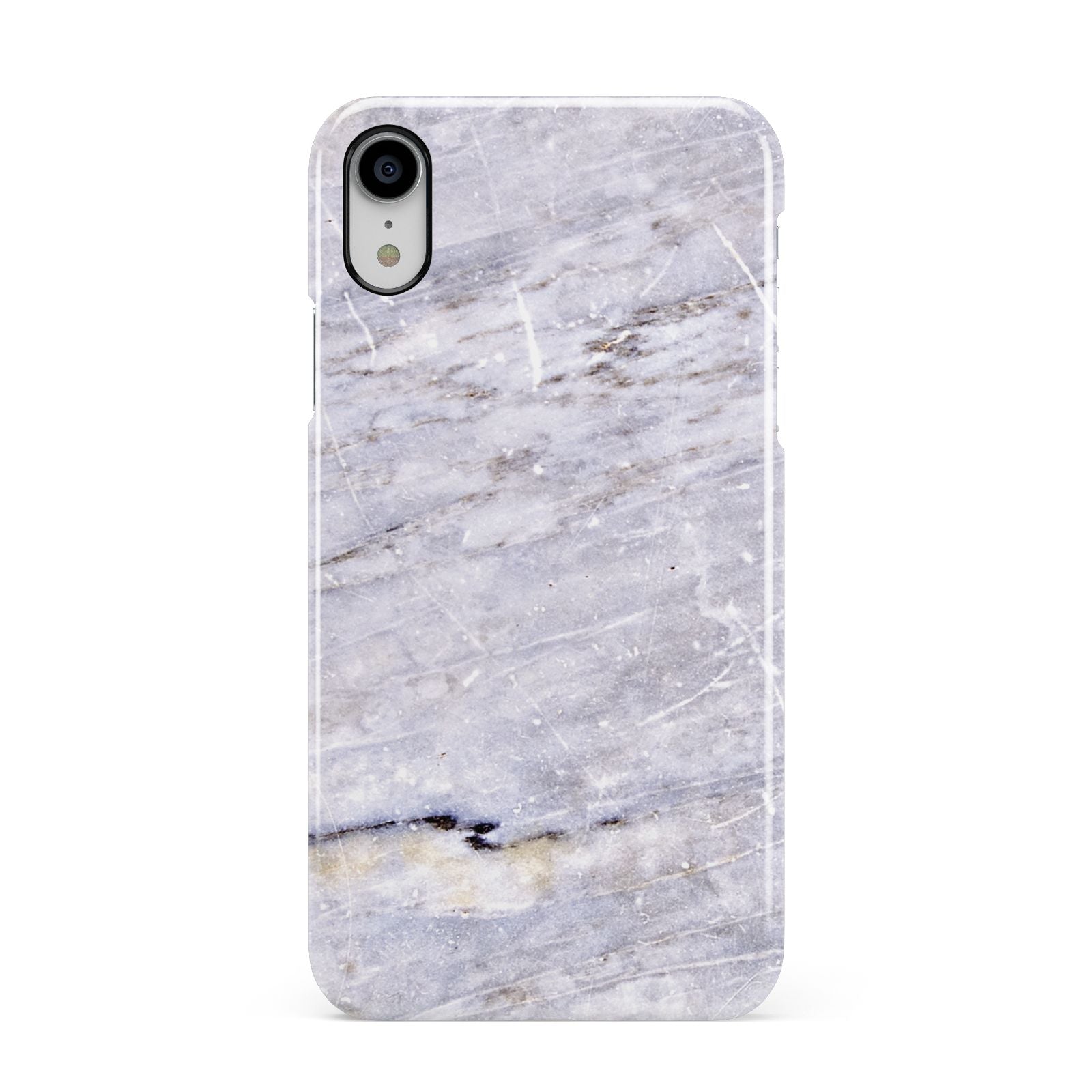 Faux Marble Mid Grey Apple iPhone XR White 3D Snap Case