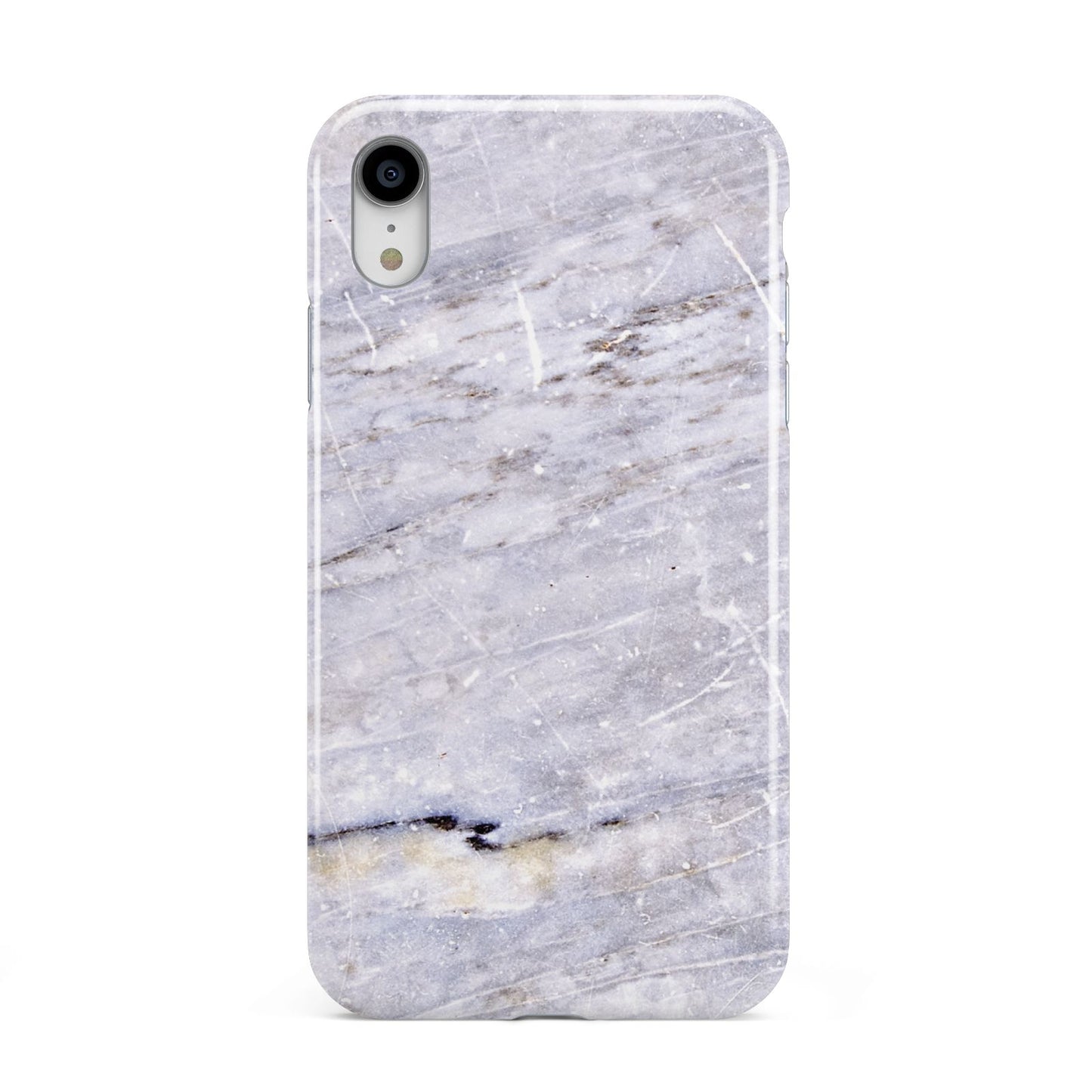 Faux Marble Mid Grey Apple iPhone XR White 3D Tough Case