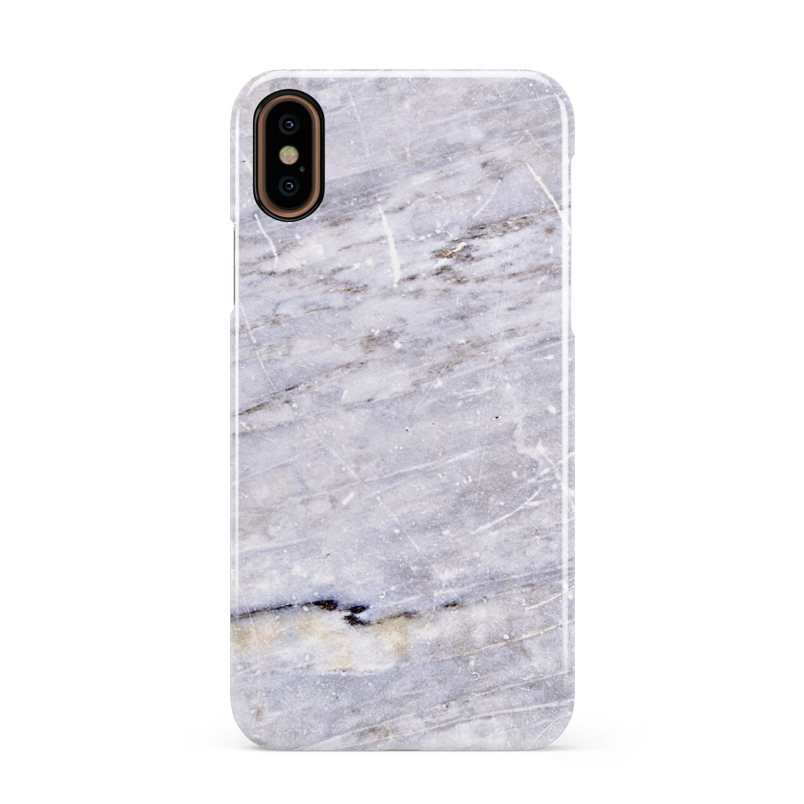 Faux Marble Mid Grey Apple iPhone XS 3D Snap Case