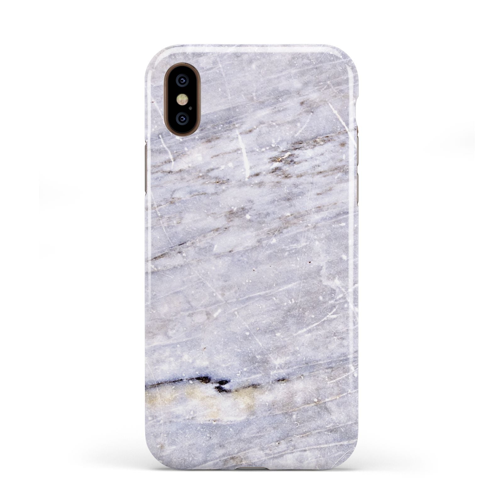 Faux Marble Mid Grey Apple iPhone XS 3D Tough