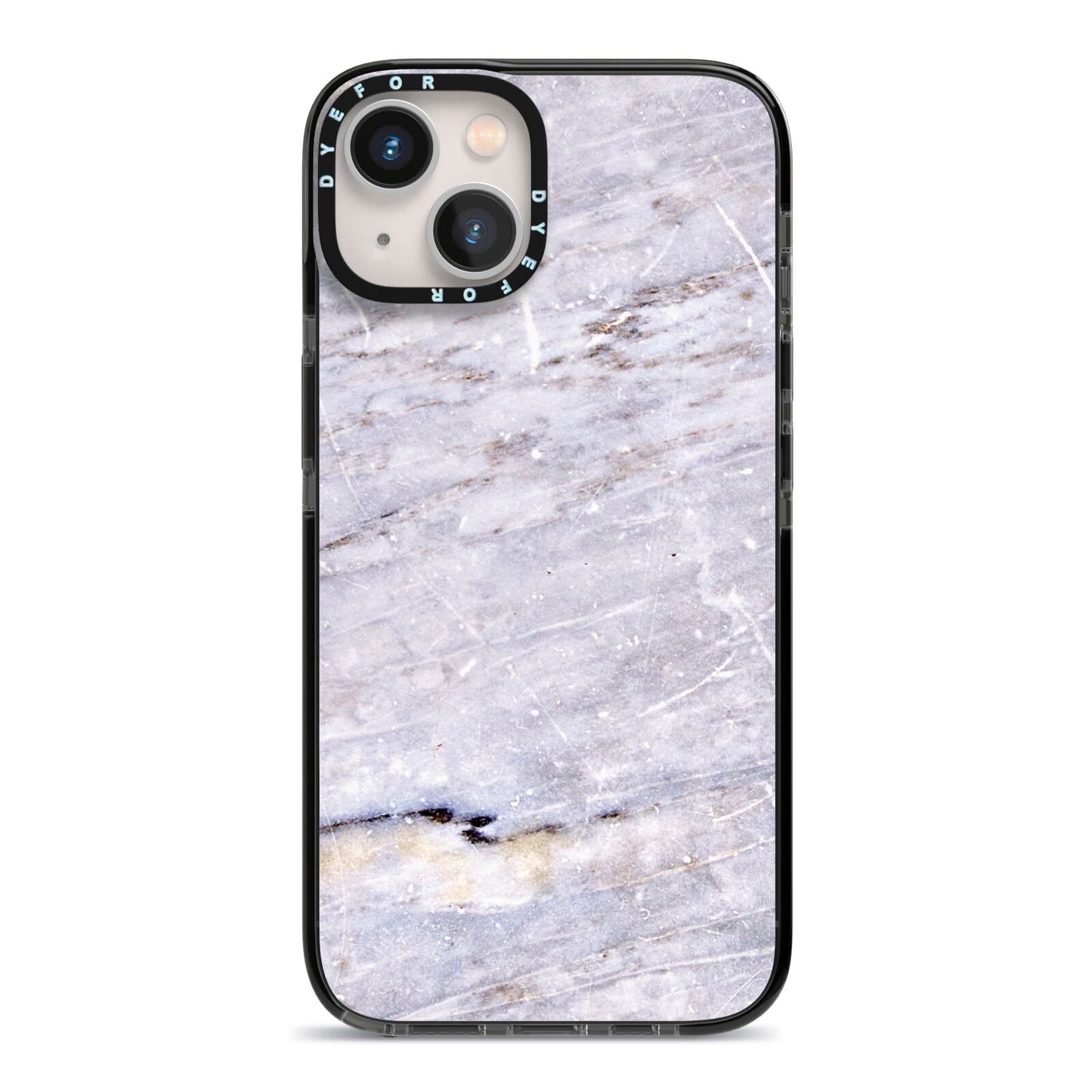 Faux Marble Mid Grey iPhone 13 Black Impact Case on Silver phone