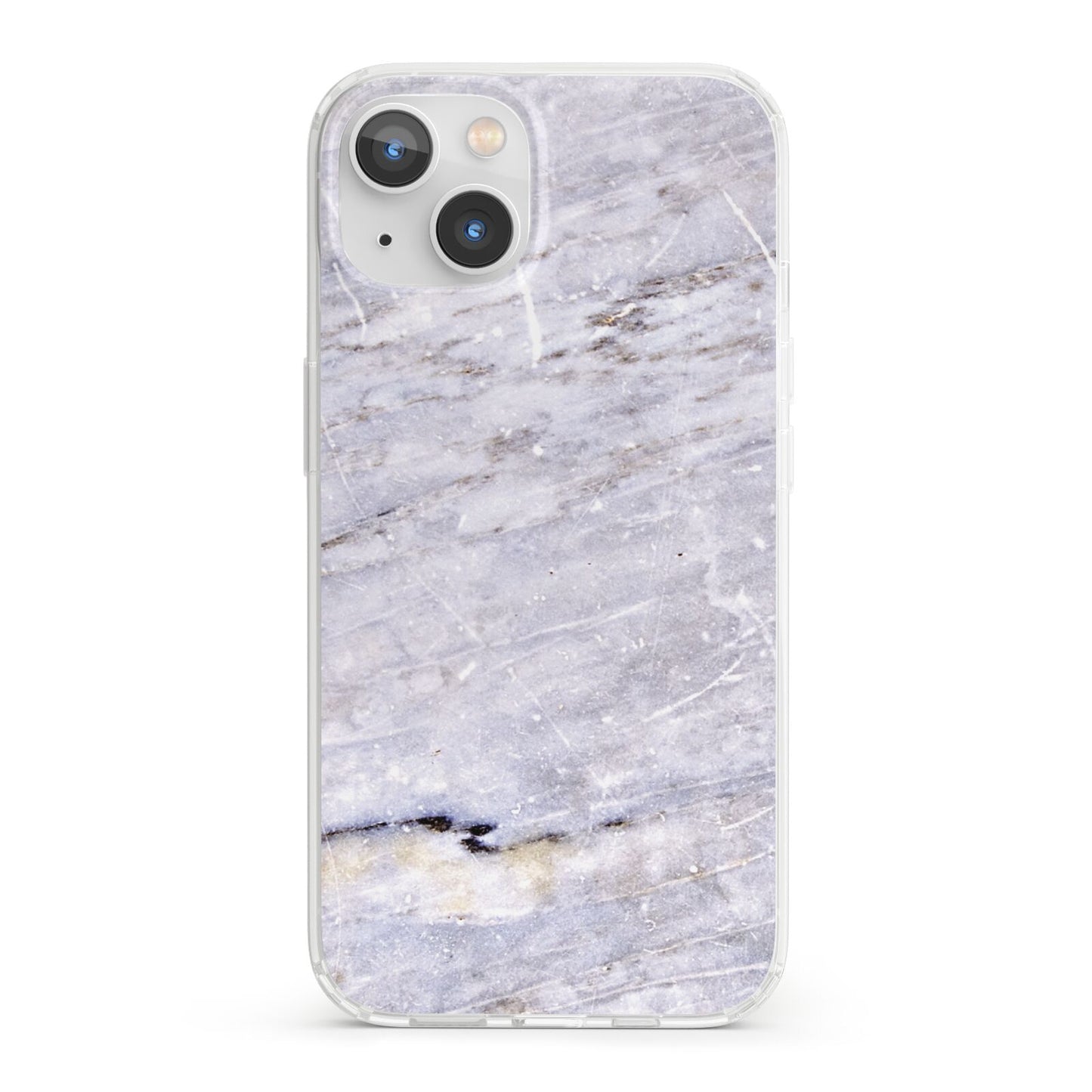 Faux Marble Mid Grey iPhone 13 Clear Bumper Case