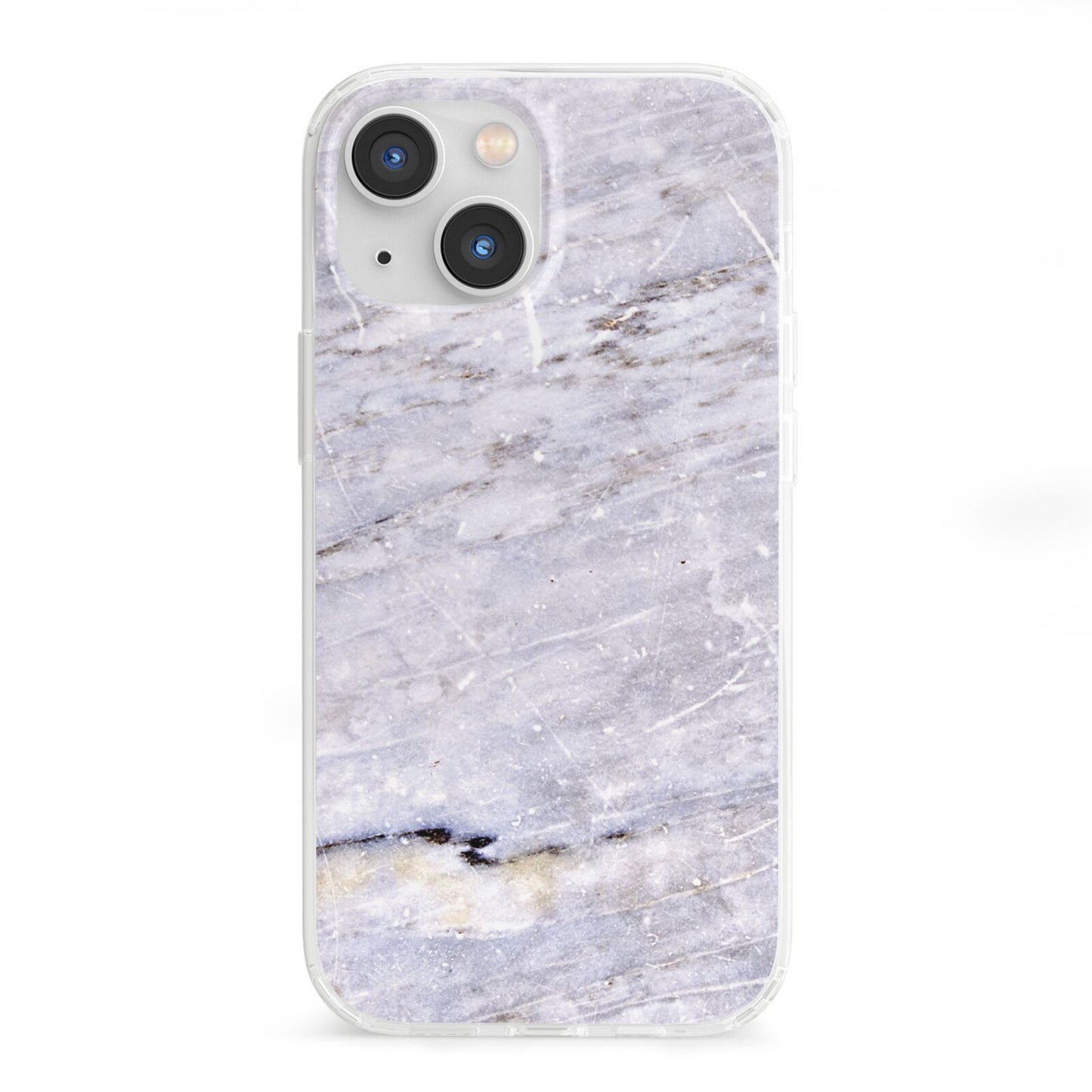 Faux Marble Mid Grey iPhone 13 Mini Clear Bumper Case