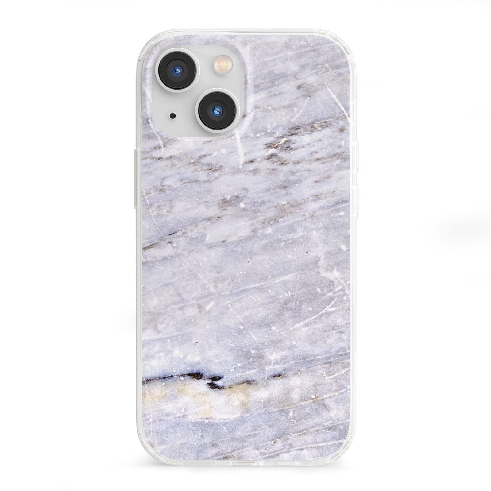 Faux Marble Mid Grey iPhone 13 Mini Clear Bumper Case