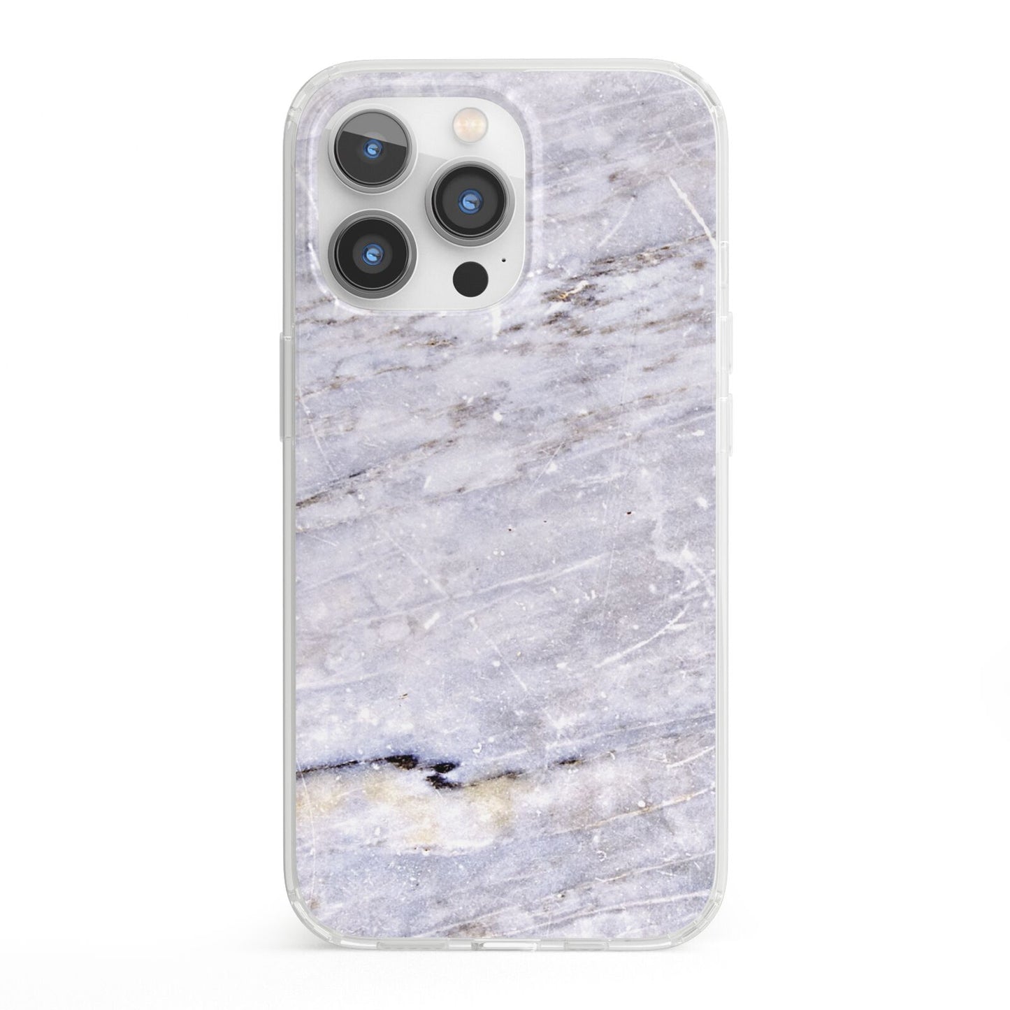 Faux Marble Mid Grey iPhone 13 Pro Clear Bumper Case