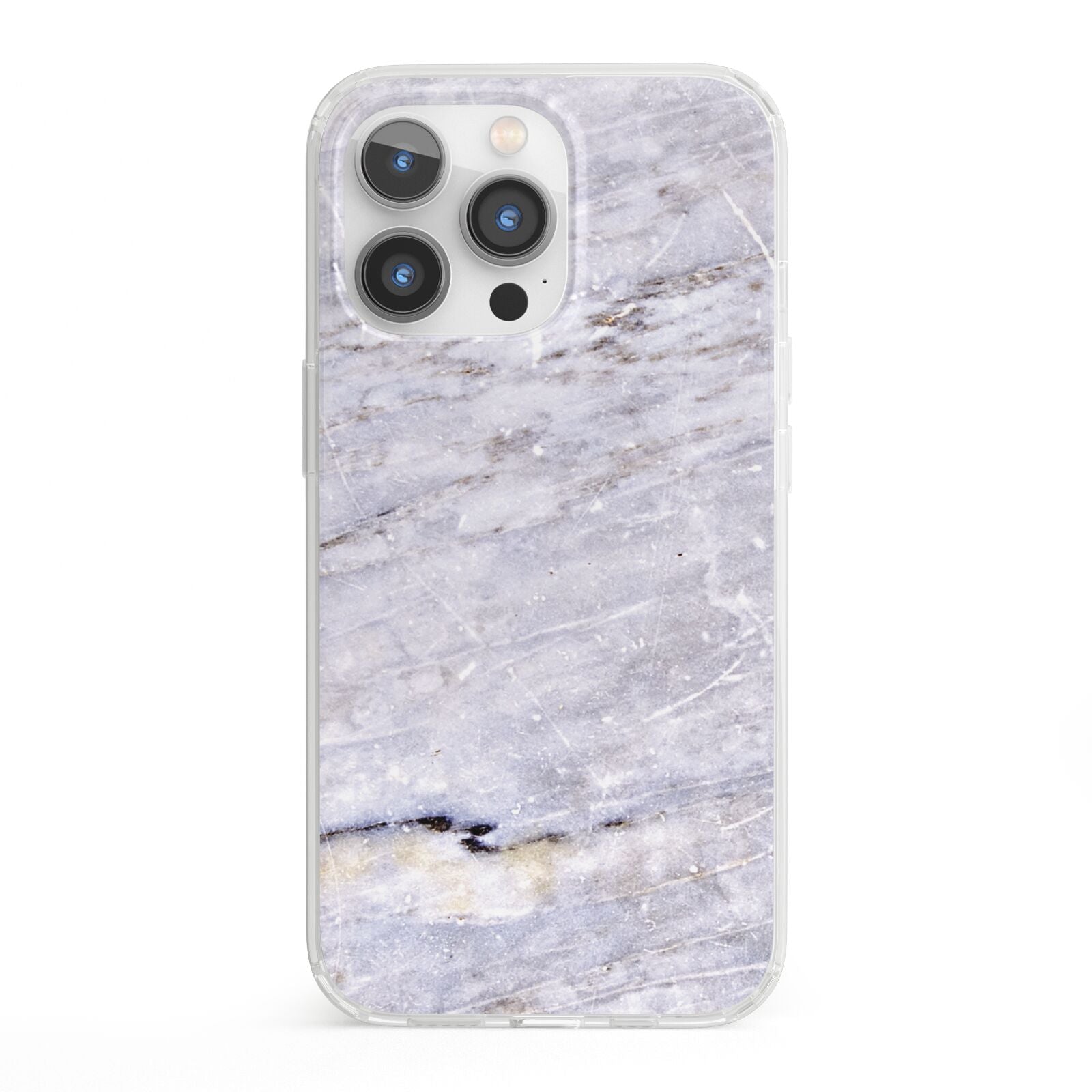 Faux Marble Mid Grey iPhone 13 Pro Clear Bumper Case