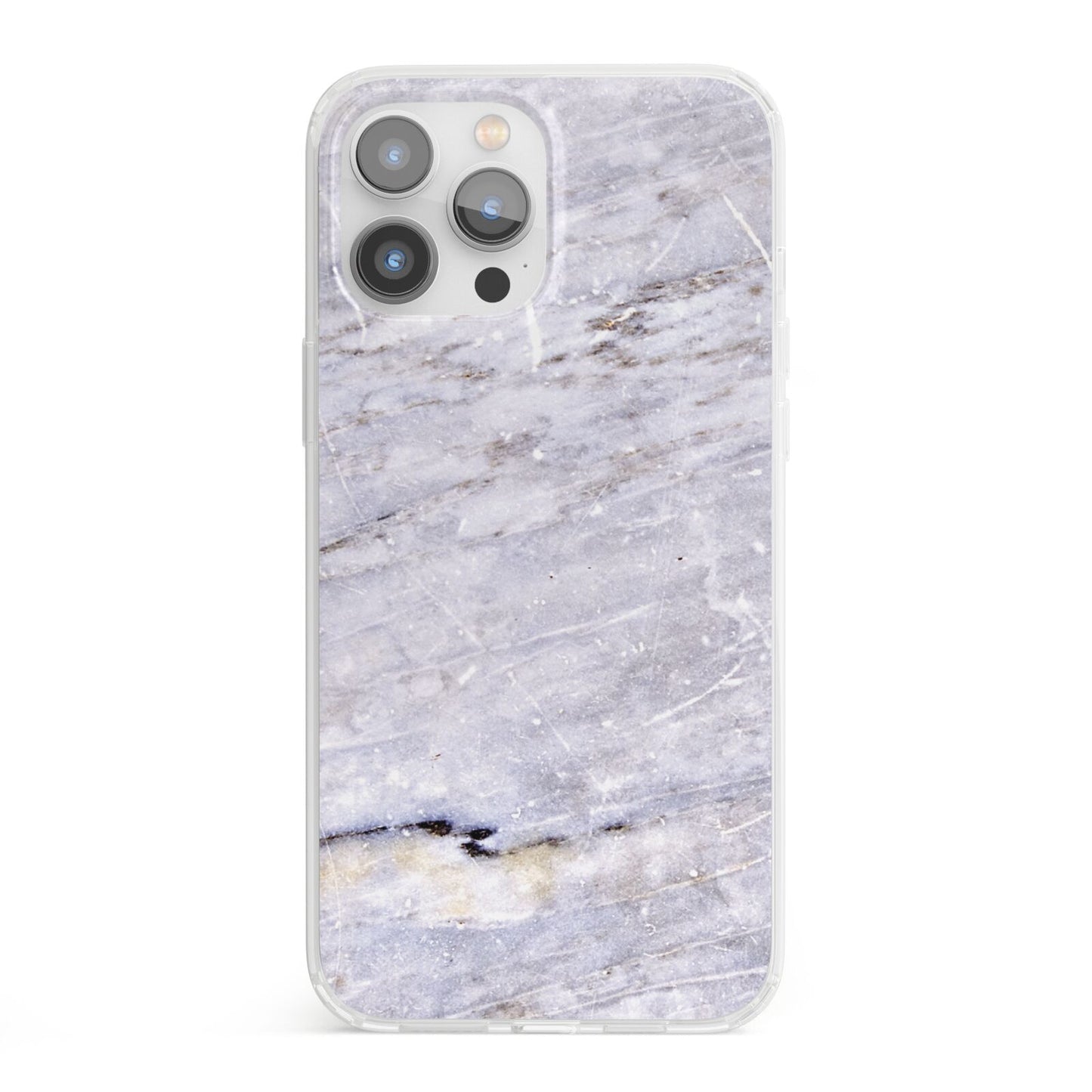 Faux Marble Mid Grey iPhone 13 Pro Max Clear Bumper Case