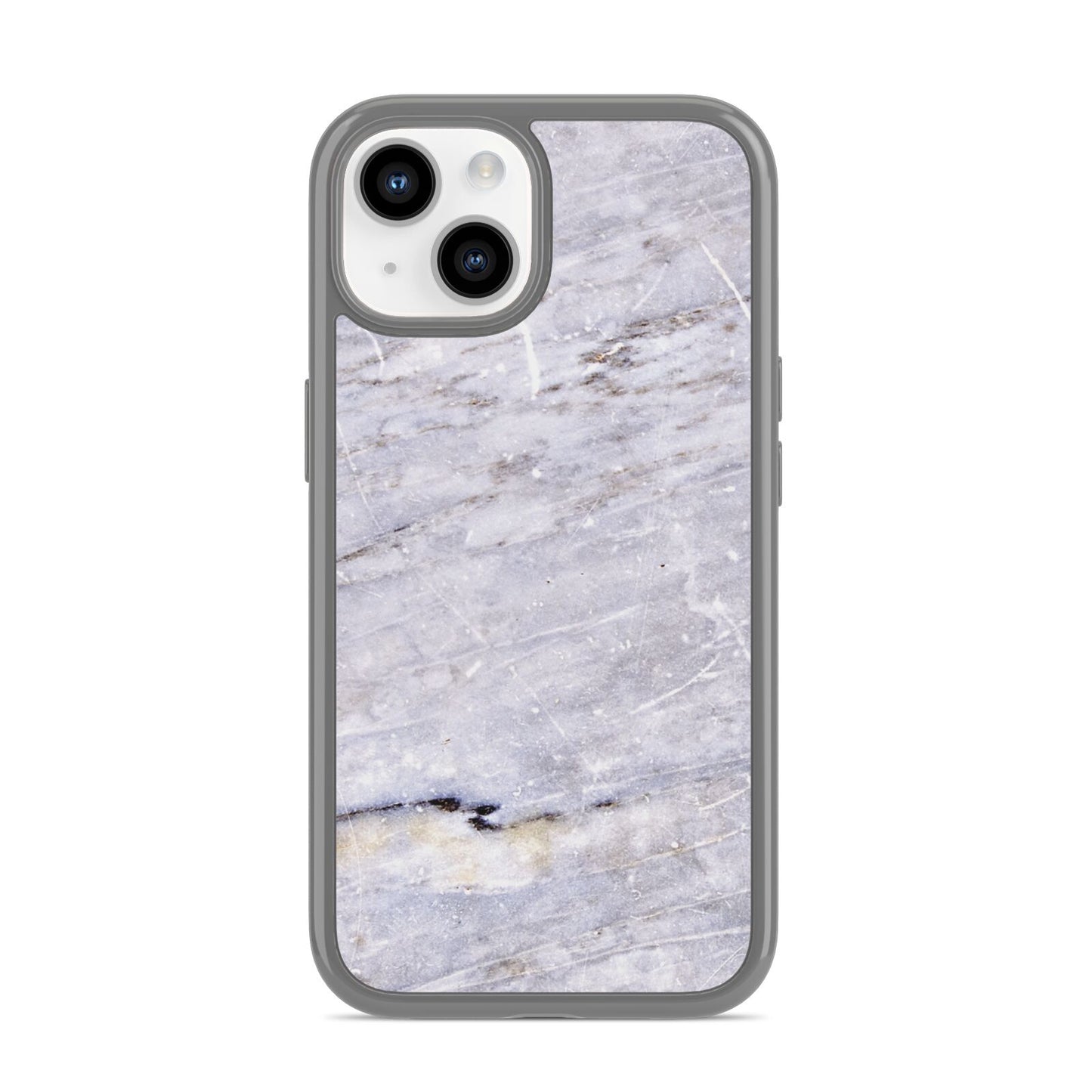 Faux Marble Mid Grey iPhone 14 Clear Tough Case Starlight