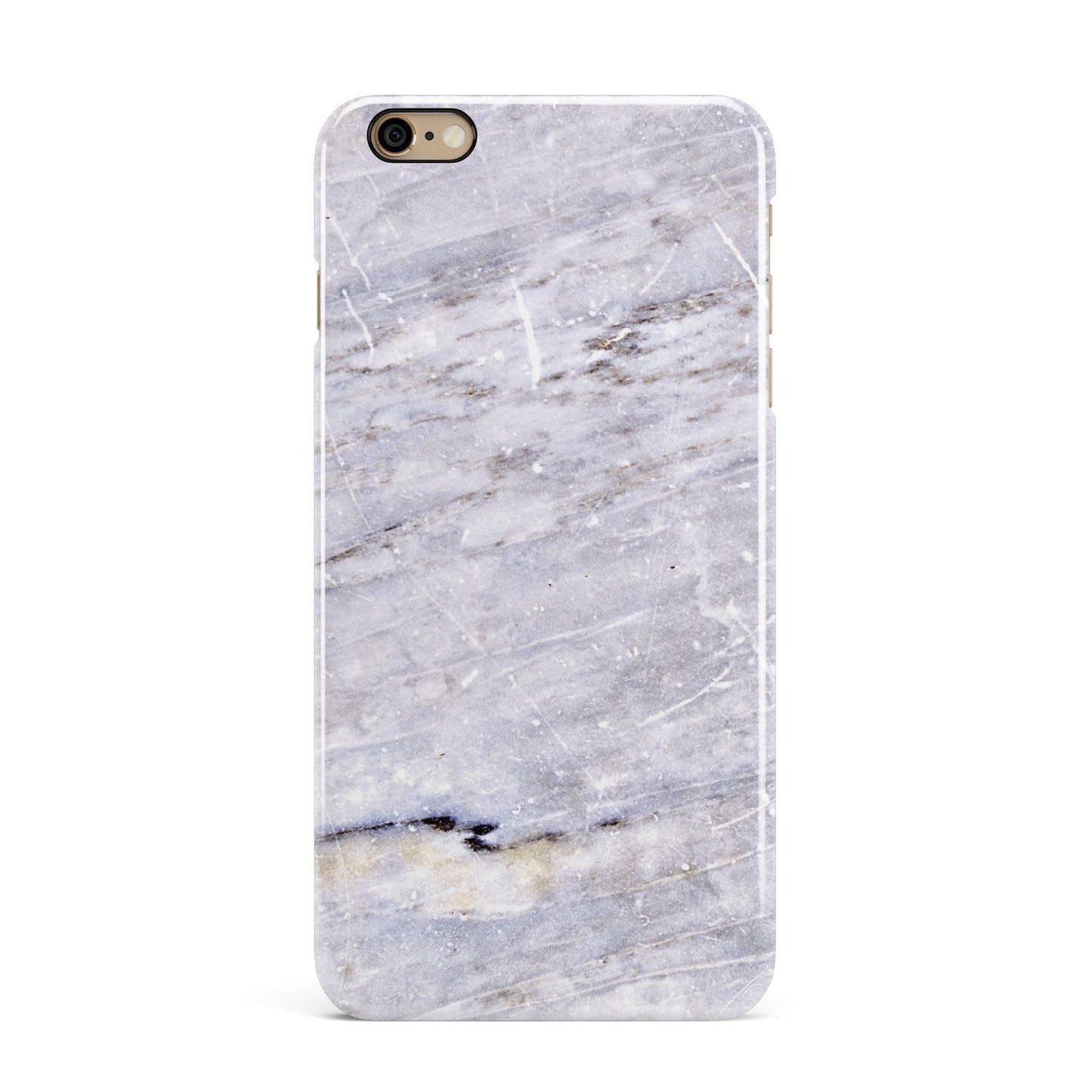 Faux Marble Mid Grey iPhone 6 Plus 3D Snap Case on Gold Phone