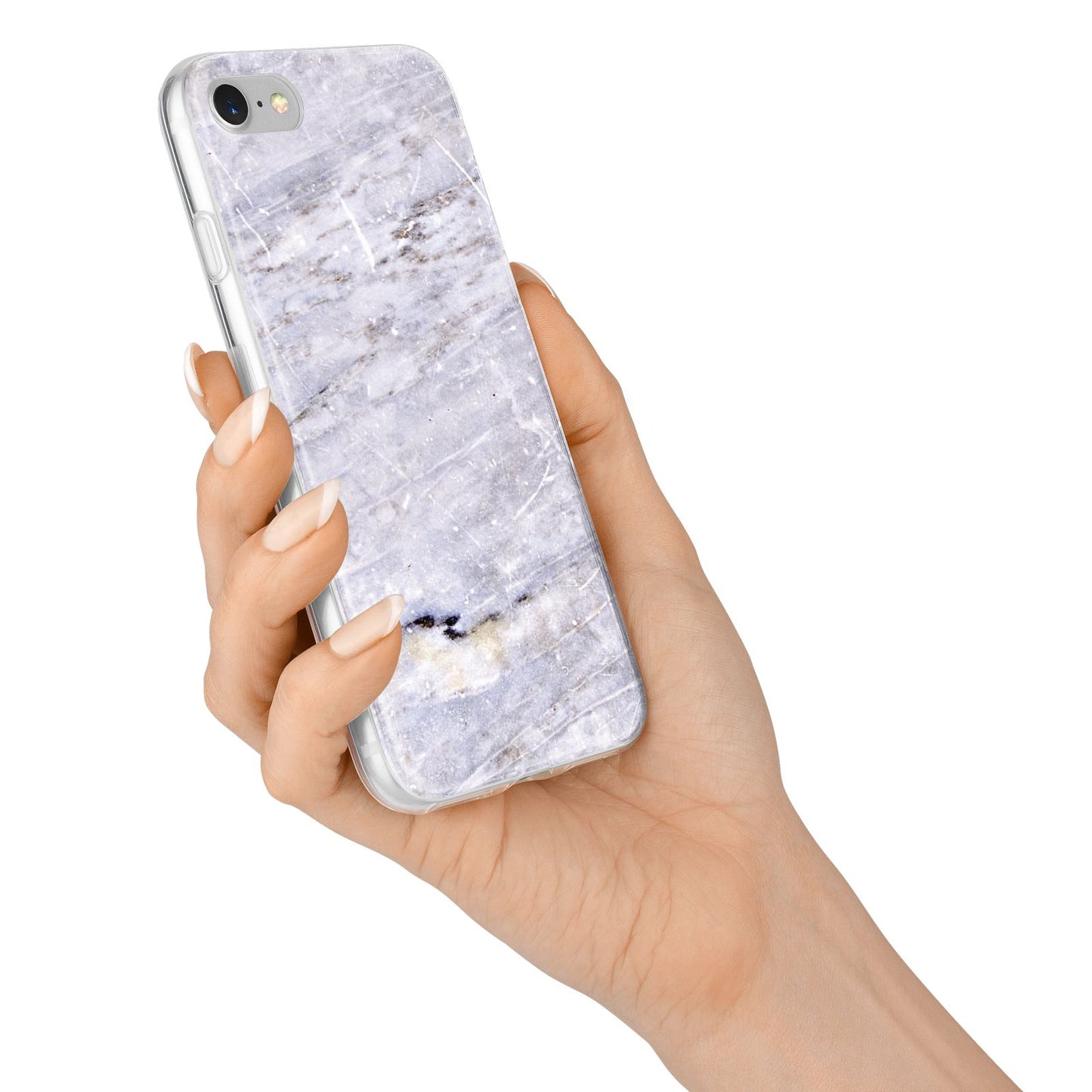 Faux Marble Mid Grey iPhone 7 Bumper Case on Silver iPhone Alternative Image