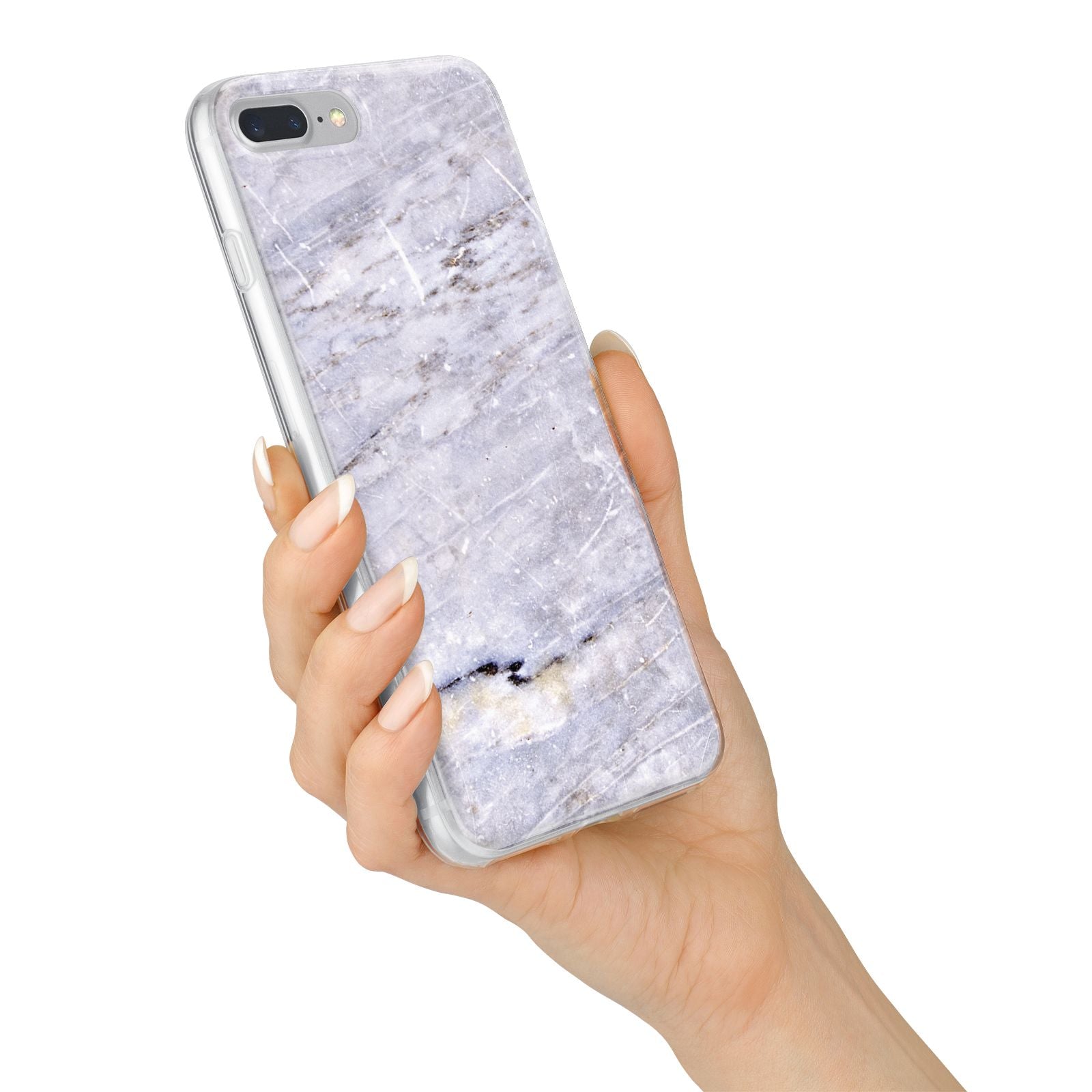 Faux Marble Mid Grey iPhone 7 Plus Bumper Case on Silver iPhone Alternative Image