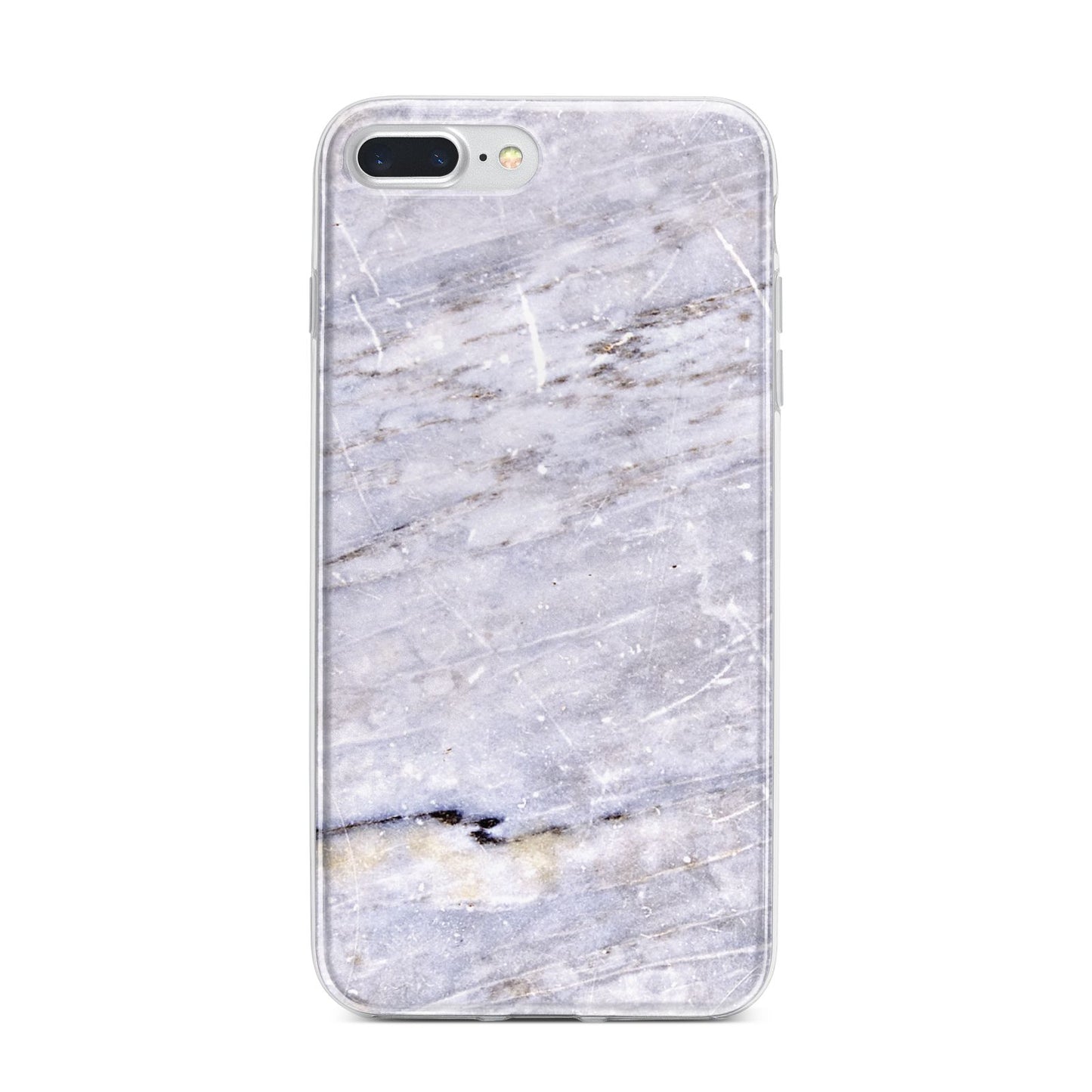 Faux Marble Mid Grey iPhone 7 Plus Bumper Case on Silver iPhone