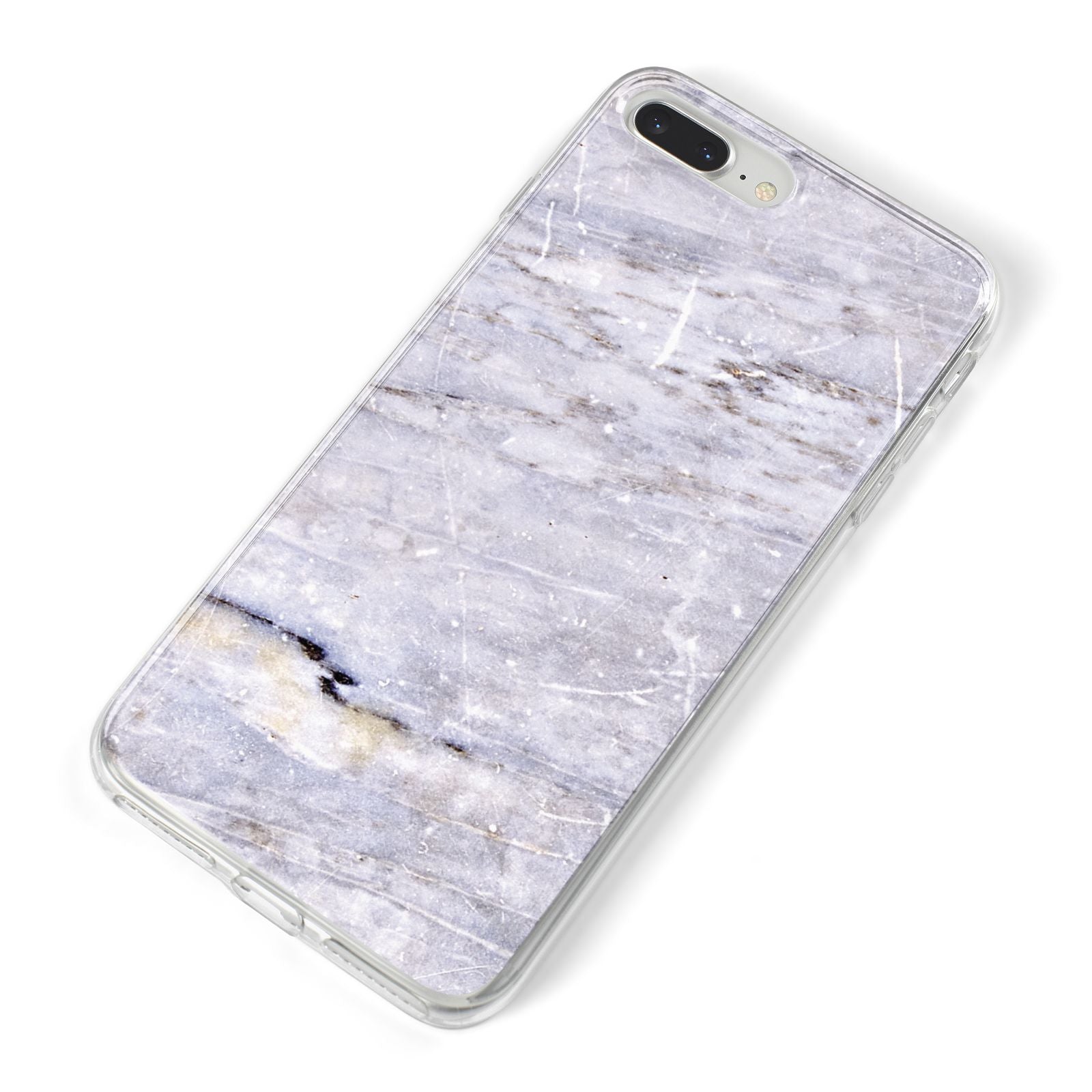 Faux Marble Mid Grey iPhone 8 Plus Bumper Case on Silver iPhone Alternative Image