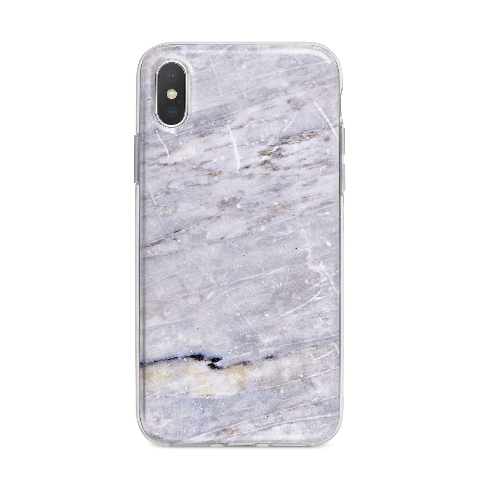 Faux Marble Mid Grey iPhone X Bumper Case on Silver iPhone Alternative Image 1