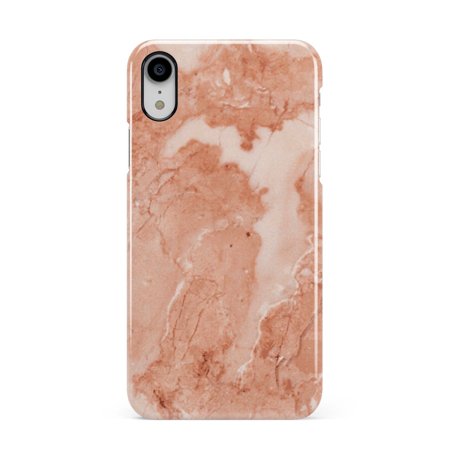 Faux Marble Red Apple iPhone XR White 3D Snap Case