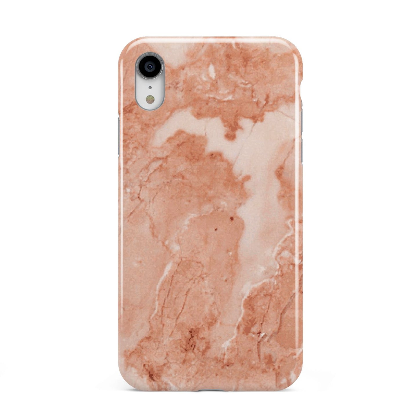 Faux Marble Red Apple iPhone XR White 3D Tough Case