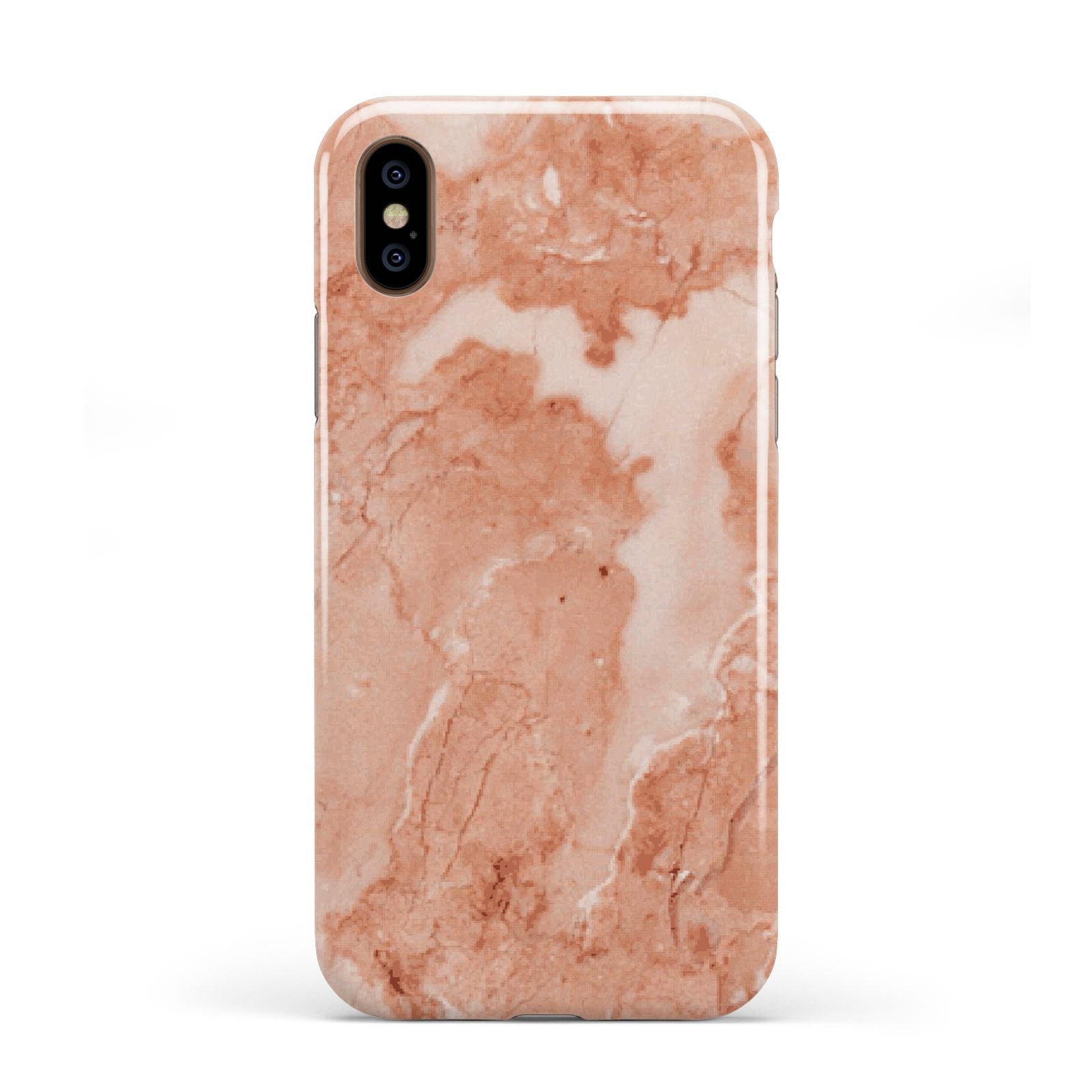 Faux Marble Red Apple iPhone XS 3D Tough