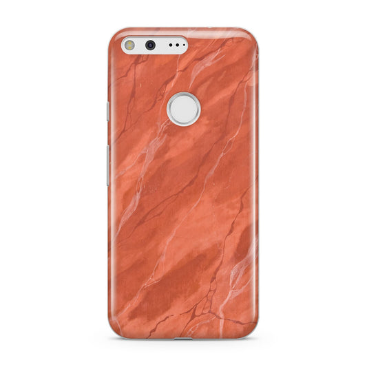 Faux Marble Red Orange Google Pixel Case