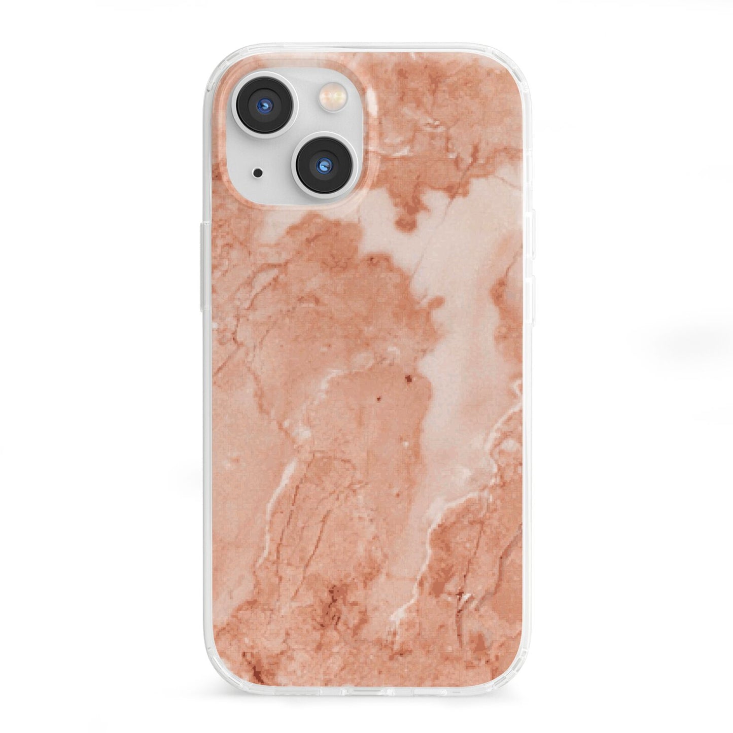 Faux Marble Red iPhone 13 Mini Clear Bumper Case