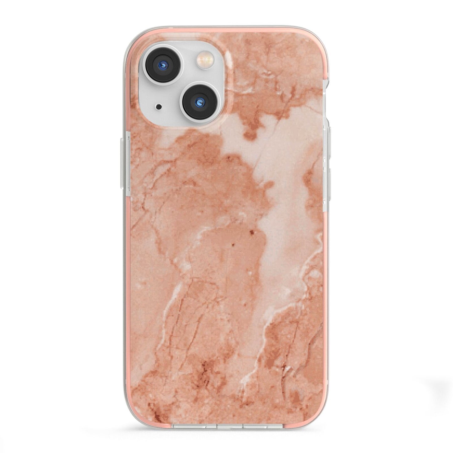 Faux Marble Red iPhone 13 Mini TPU Impact Case with Pink Edges