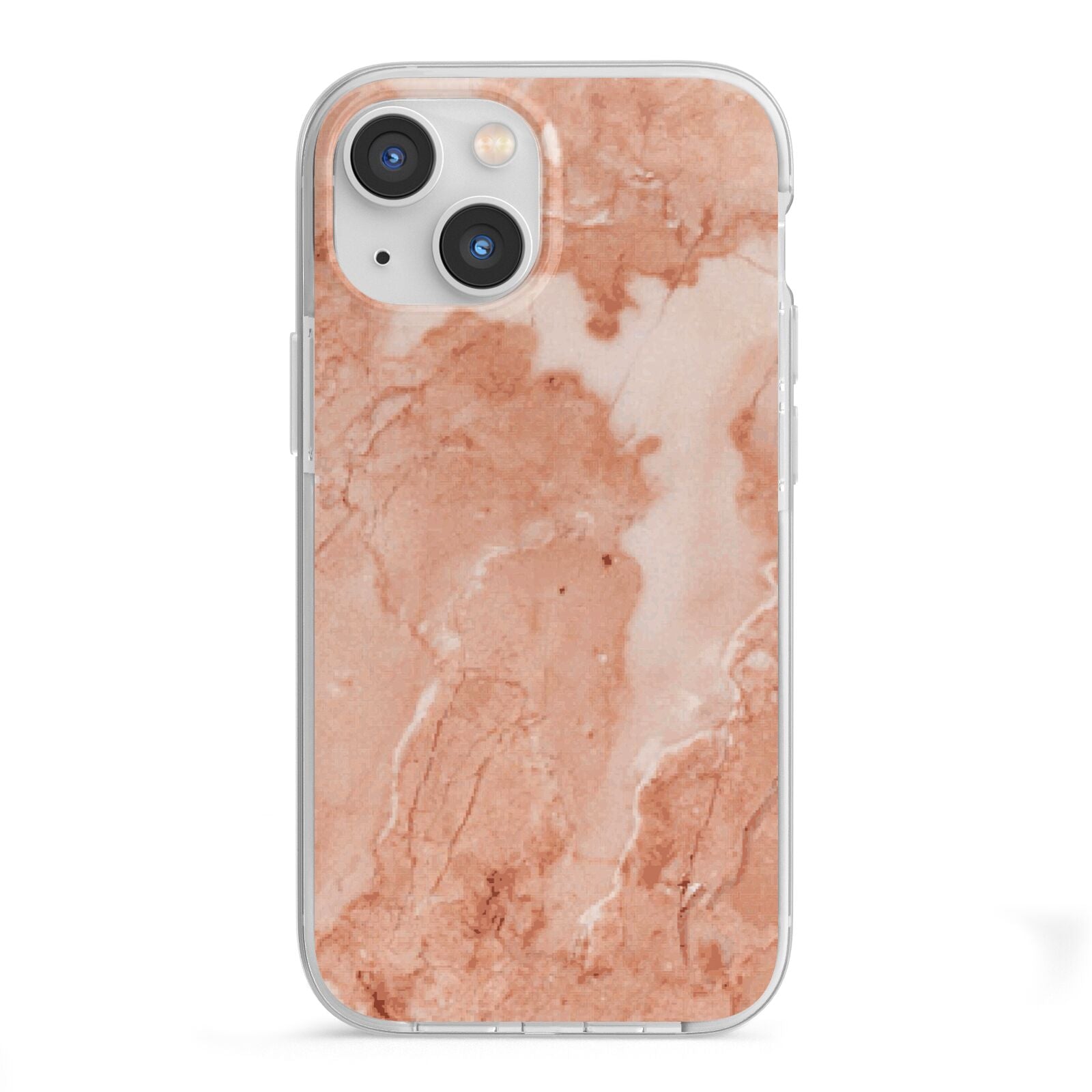 Faux Marble Red iPhone 13 Mini TPU Impact Case with White Edges