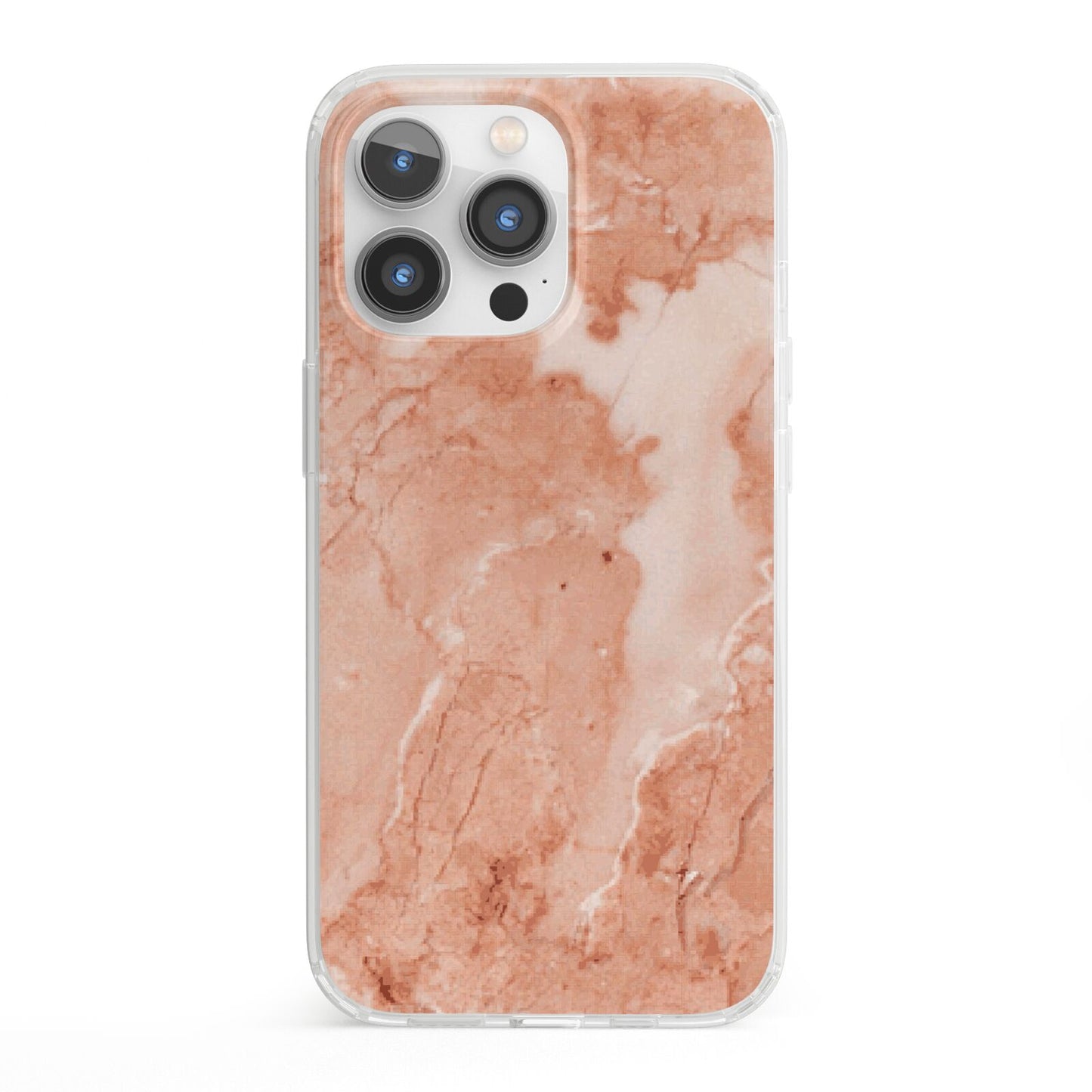 Faux Marble Red iPhone 13 Pro Clear Bumper Case