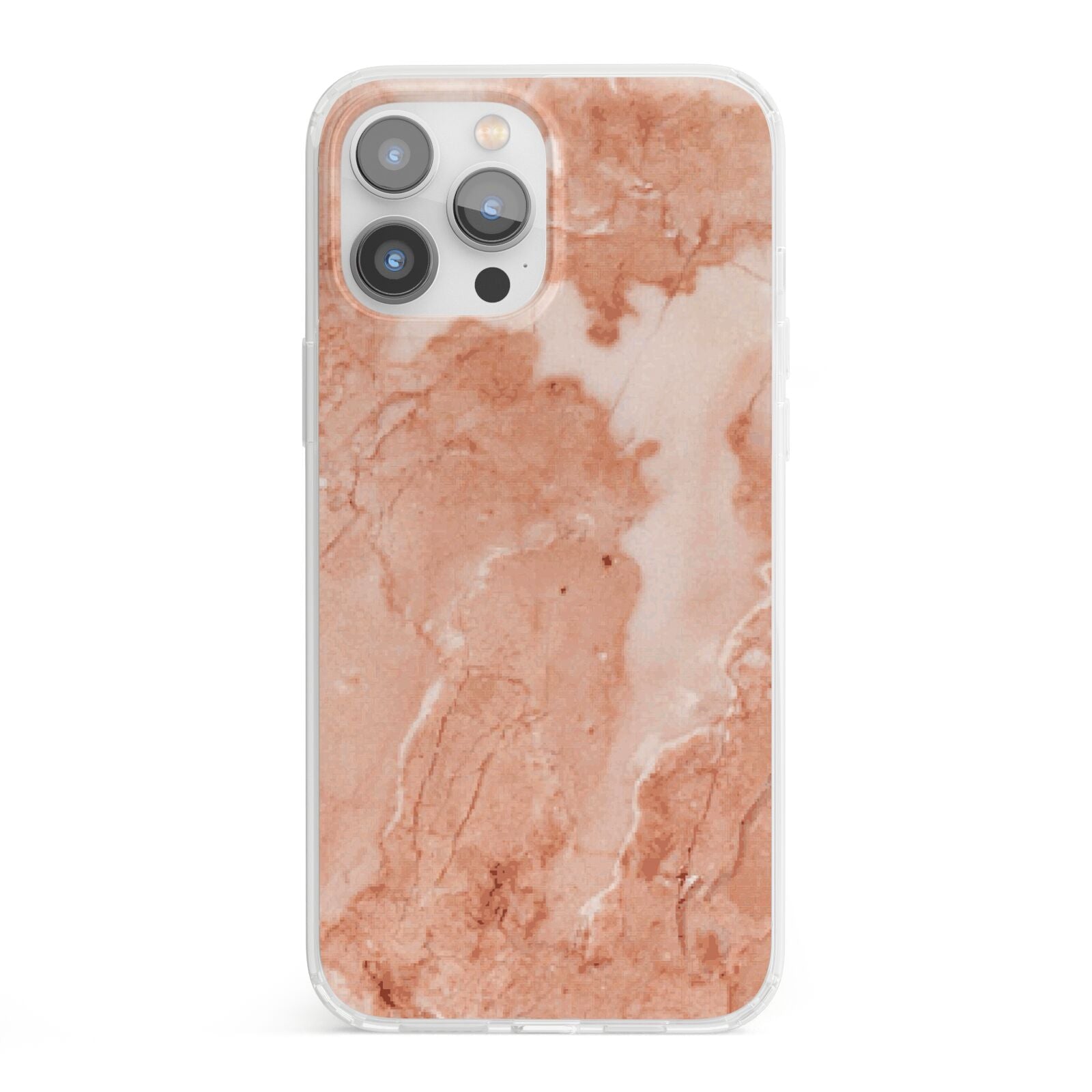 Faux Marble Red iPhone 13 Pro Max Clear Bumper Case