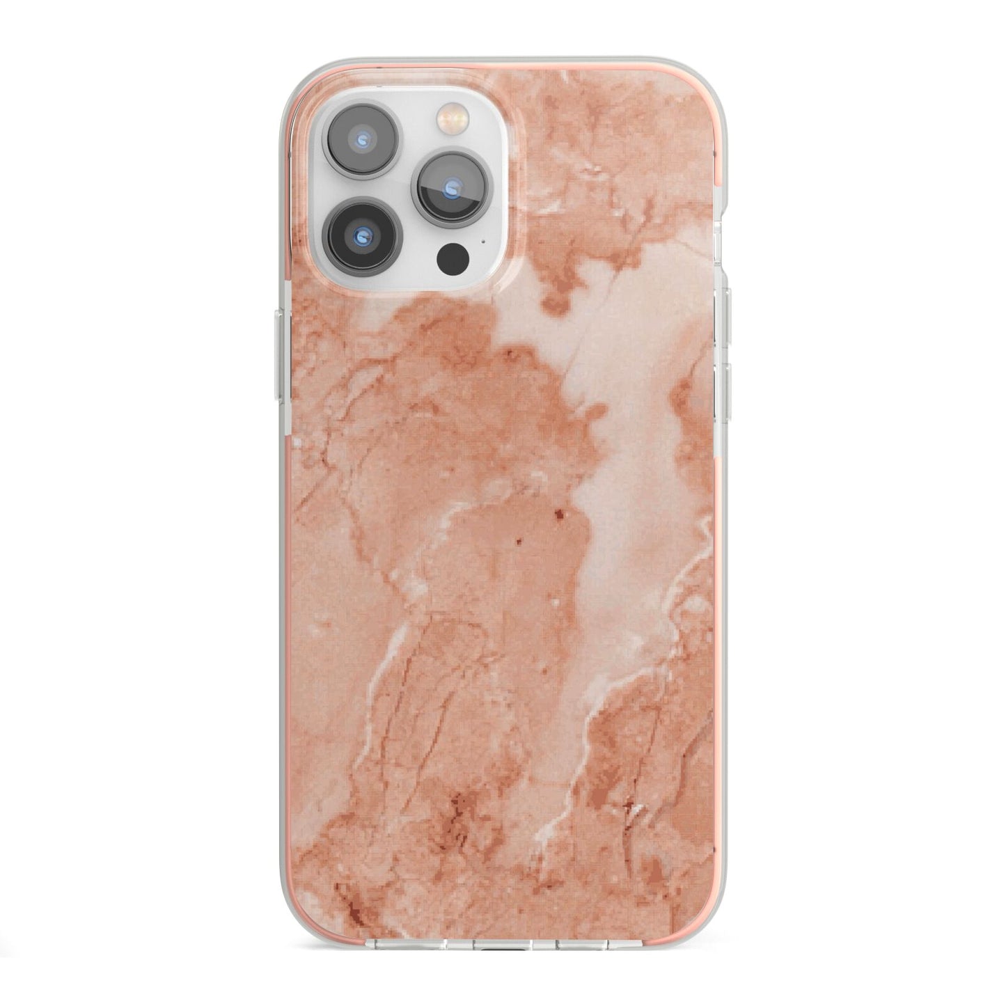 Faux Marble Red iPhone 13 Pro Max TPU Impact Case with Pink Edges