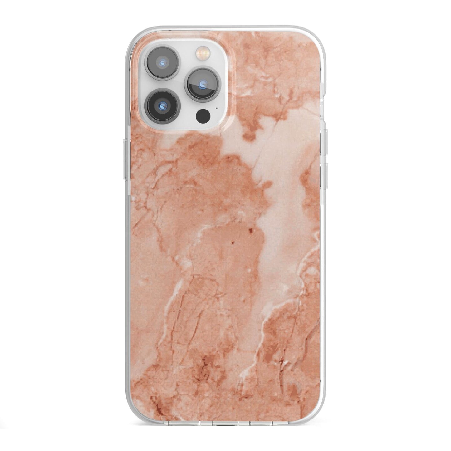 Faux Marble Red iPhone 13 Pro Max TPU Impact Case with White Edges