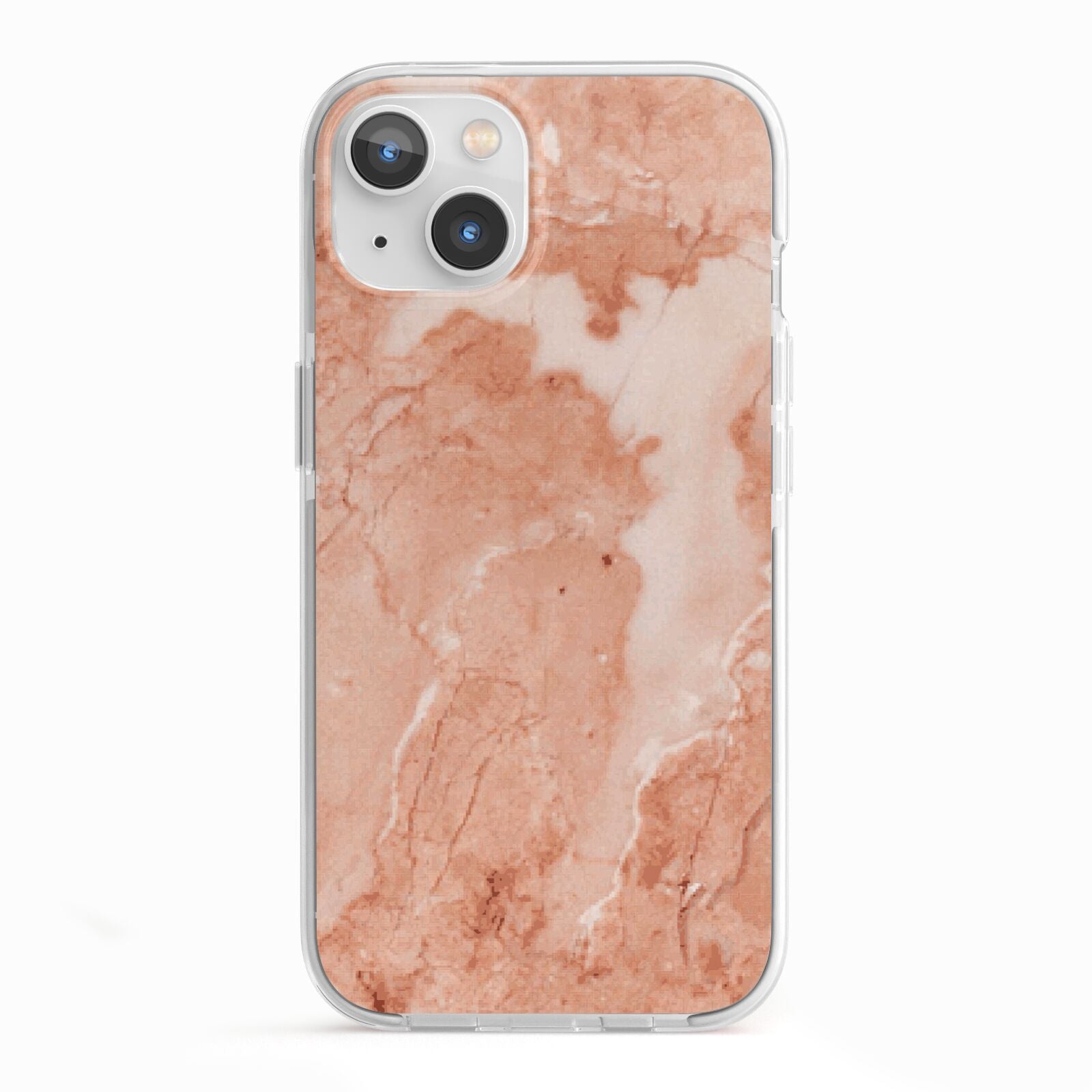 Faux Marble Red iPhone 13 TPU Impact Case with White Edges