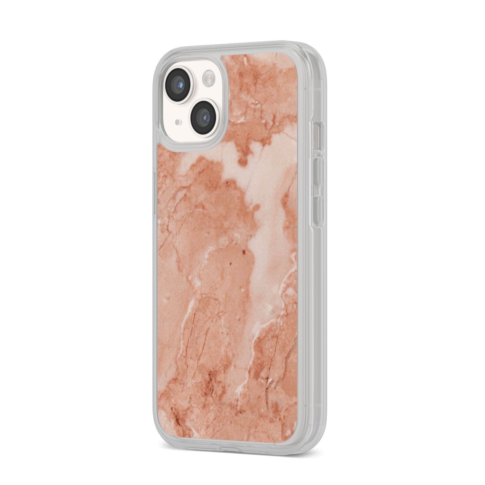 Faux Marble Red iPhone 14 Clear Tough Case Starlight Angled Image