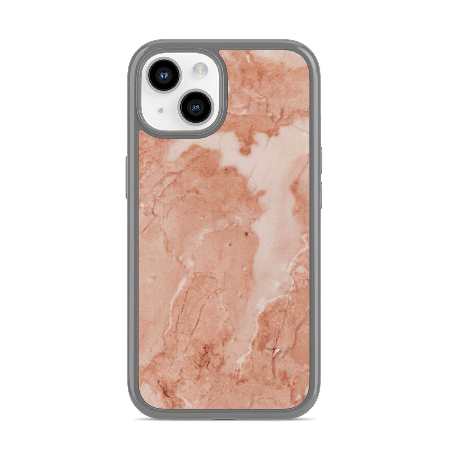 Faux Marble Red iPhone 14 Clear Tough Case Starlight