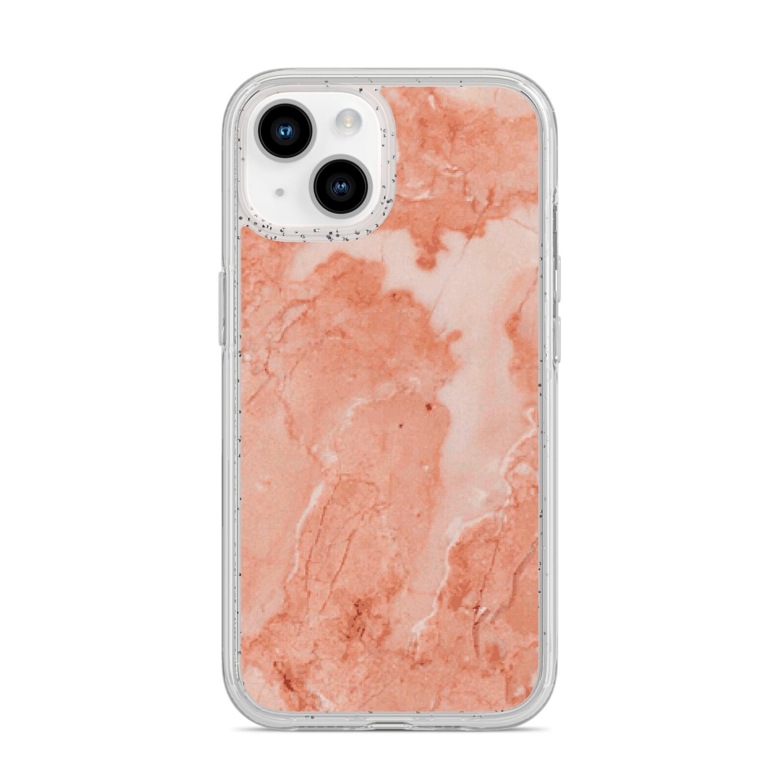 Faux Marble Red iPhone 14 Glitter Tough Case Starlight