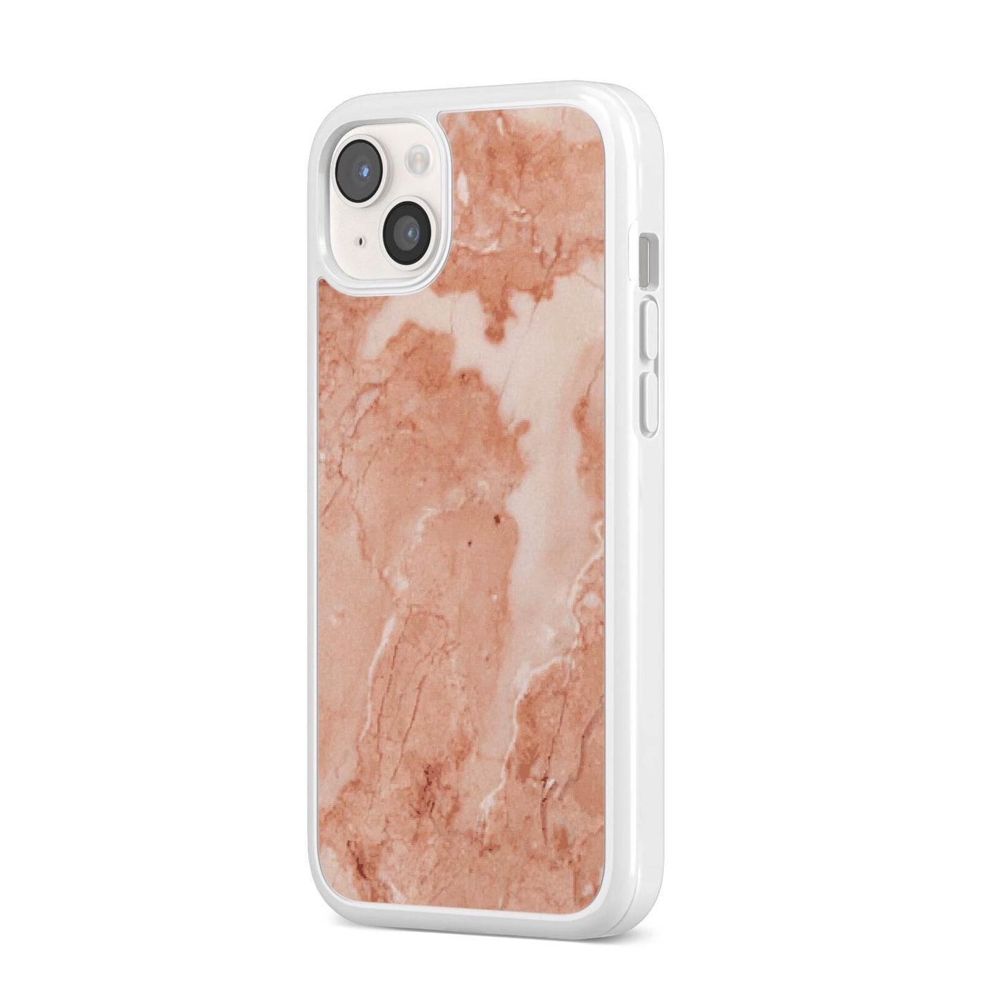 Faux Marble Red iPhone 14 Plus Clear Tough Case Starlight Angled Image