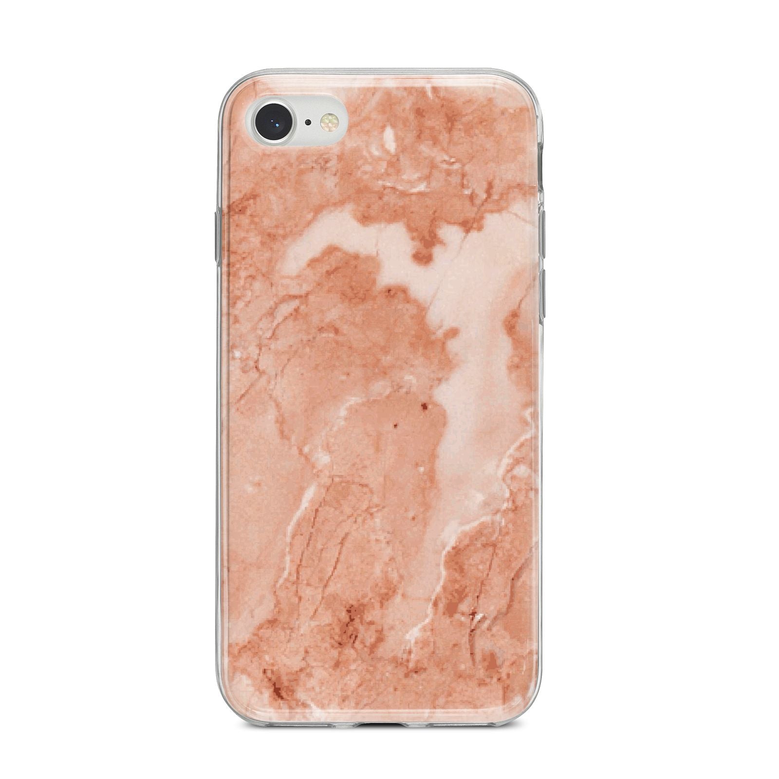 Faux Marble Red iPhone 8 Bumper Case on Silver iPhone