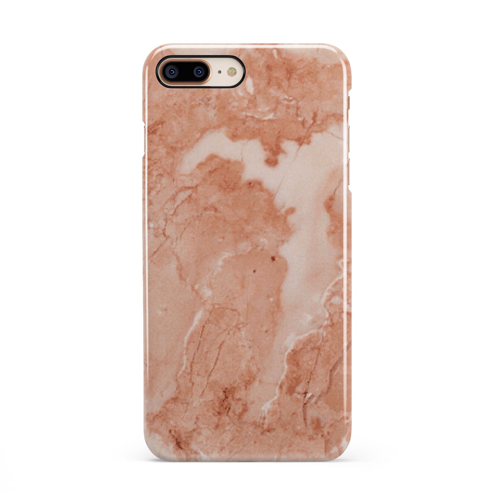 Faux Marble Red iPhone 8 Plus 3D Snap Case on Gold Phone