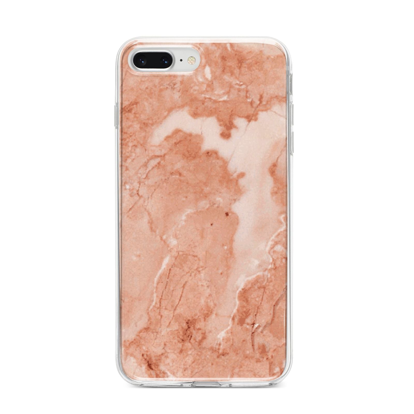 Faux Marble Red iPhone 8 Plus Bumper Case on Silver iPhone