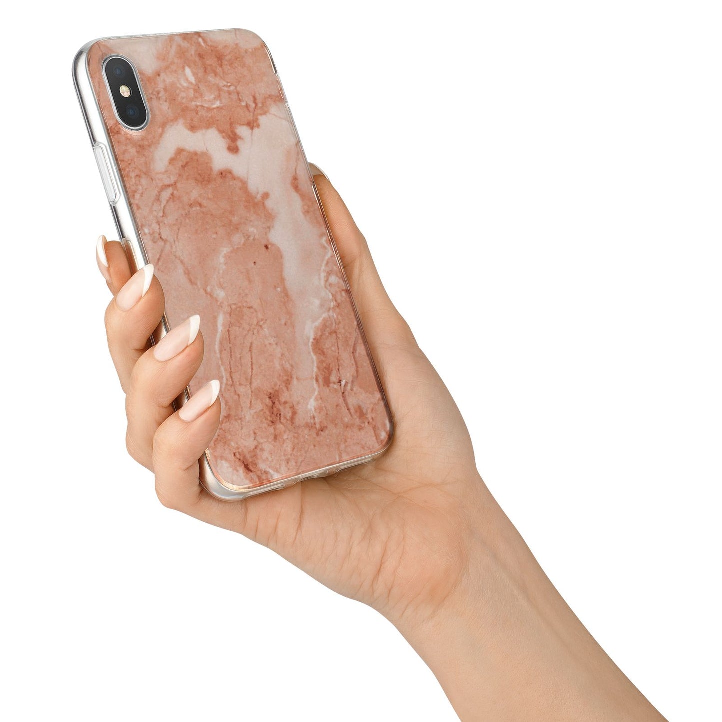 Faux Marble Red iPhone X Bumper Case on Silver iPhone Alternative Image 2