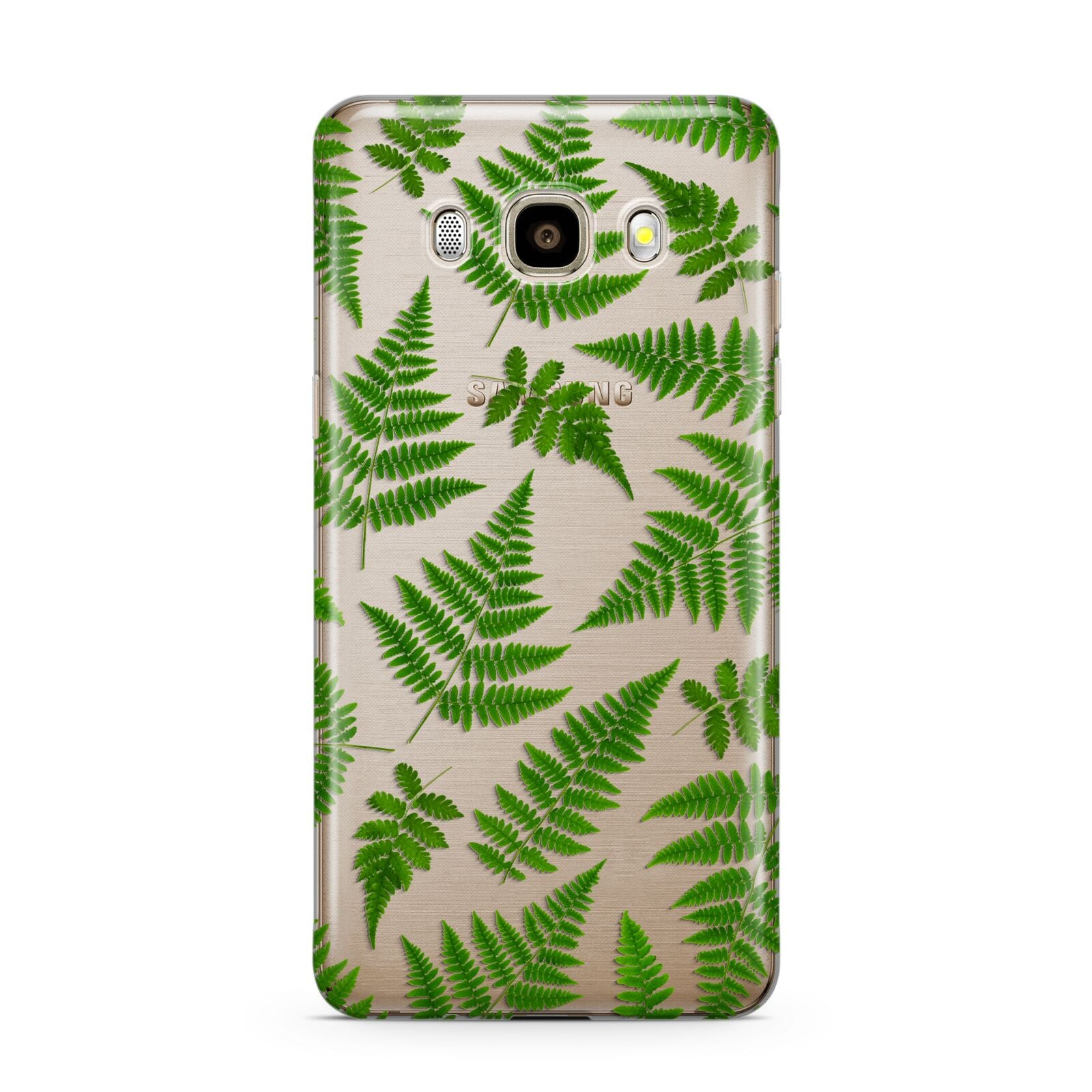 Fern Leaf Samsung Galaxy J7 2016 Case on gold phone