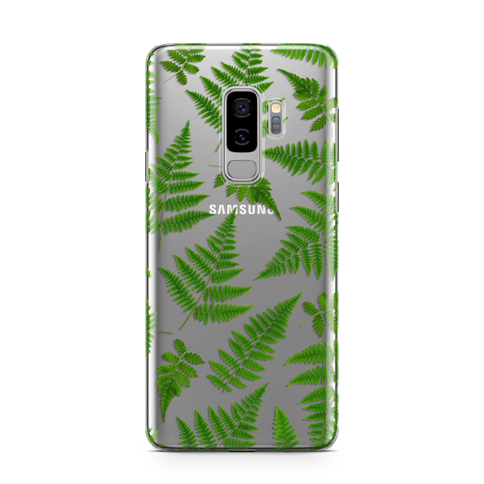 Fern Leaf Samsung Galaxy S9 Plus Case on Silver phone