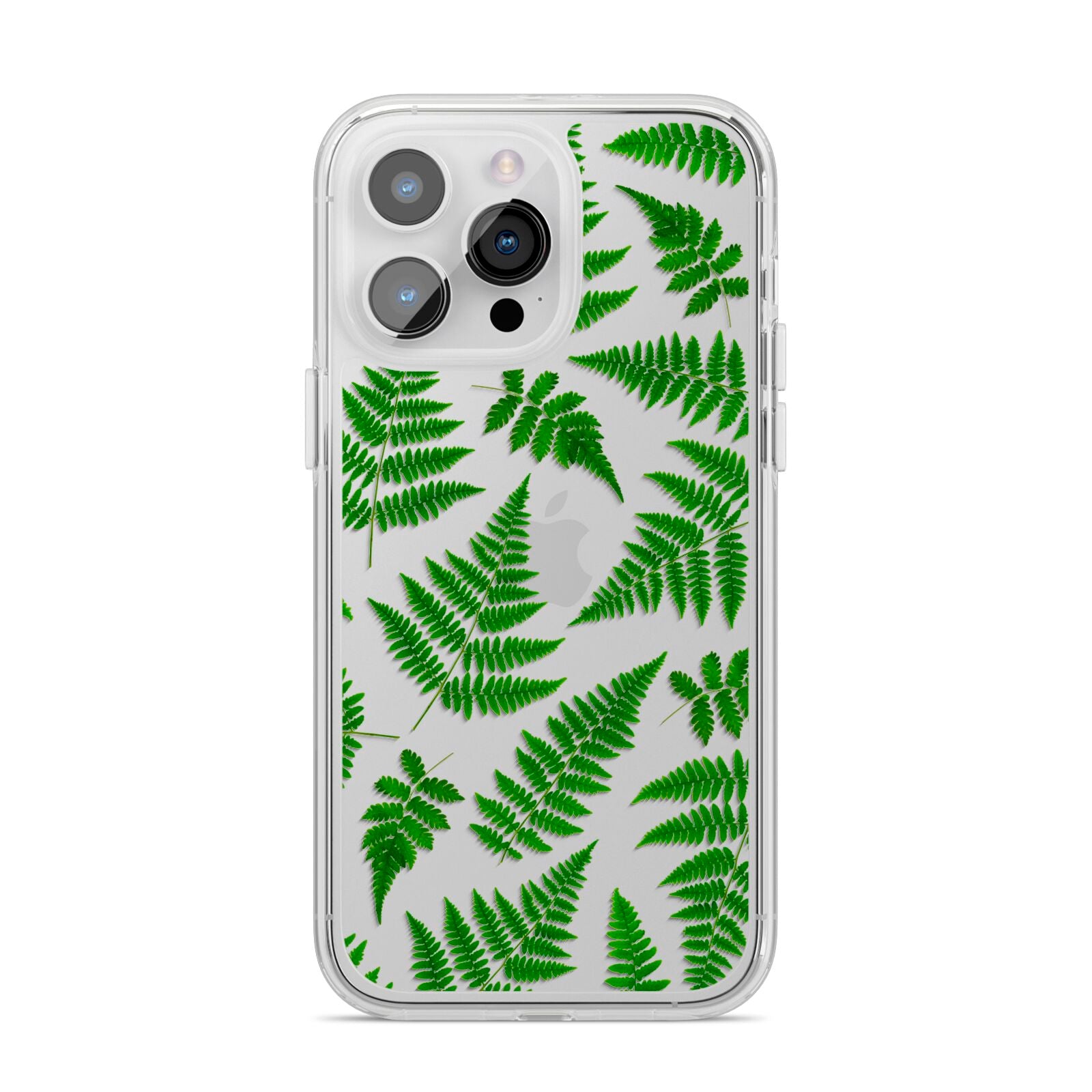 Fern Leaf iPhone 14 Pro Max Clear Tough Case Silver