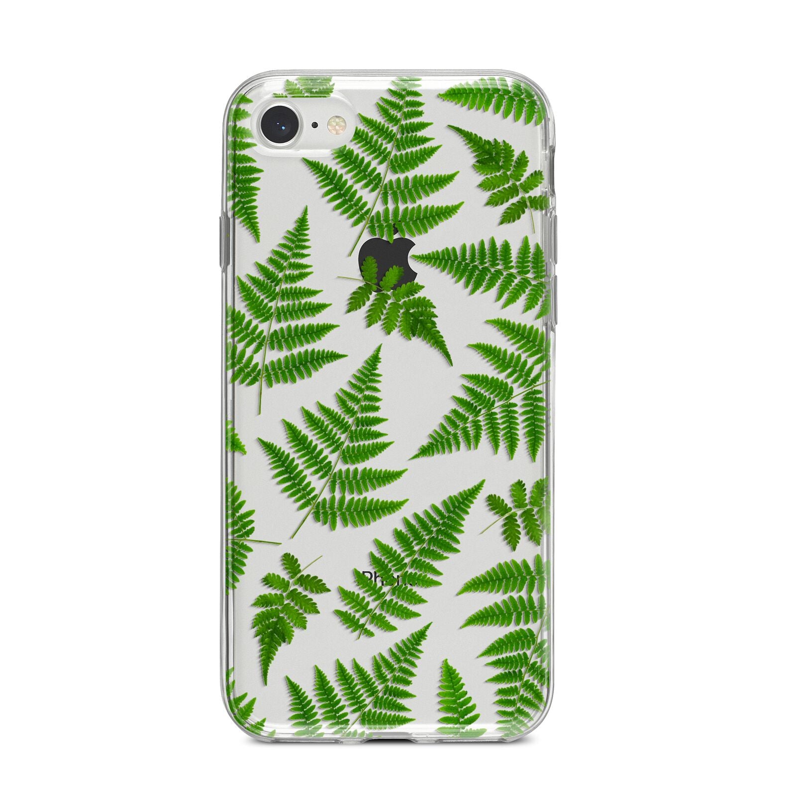 Fern Leaf iPhone 8 Bumper Case on Silver iPhone