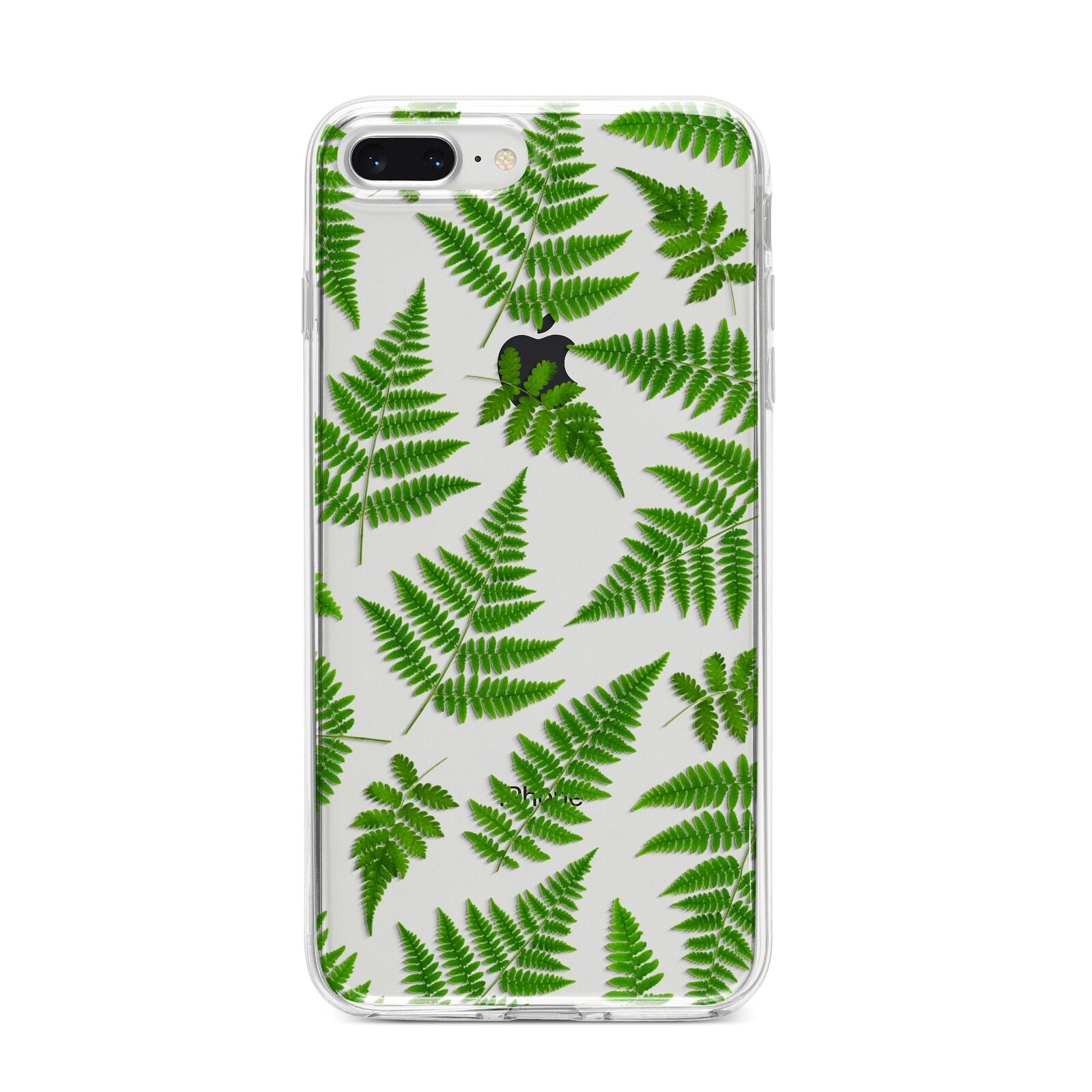 Fern Leaf iPhone 8 Plus Bumper Case on Silver iPhone